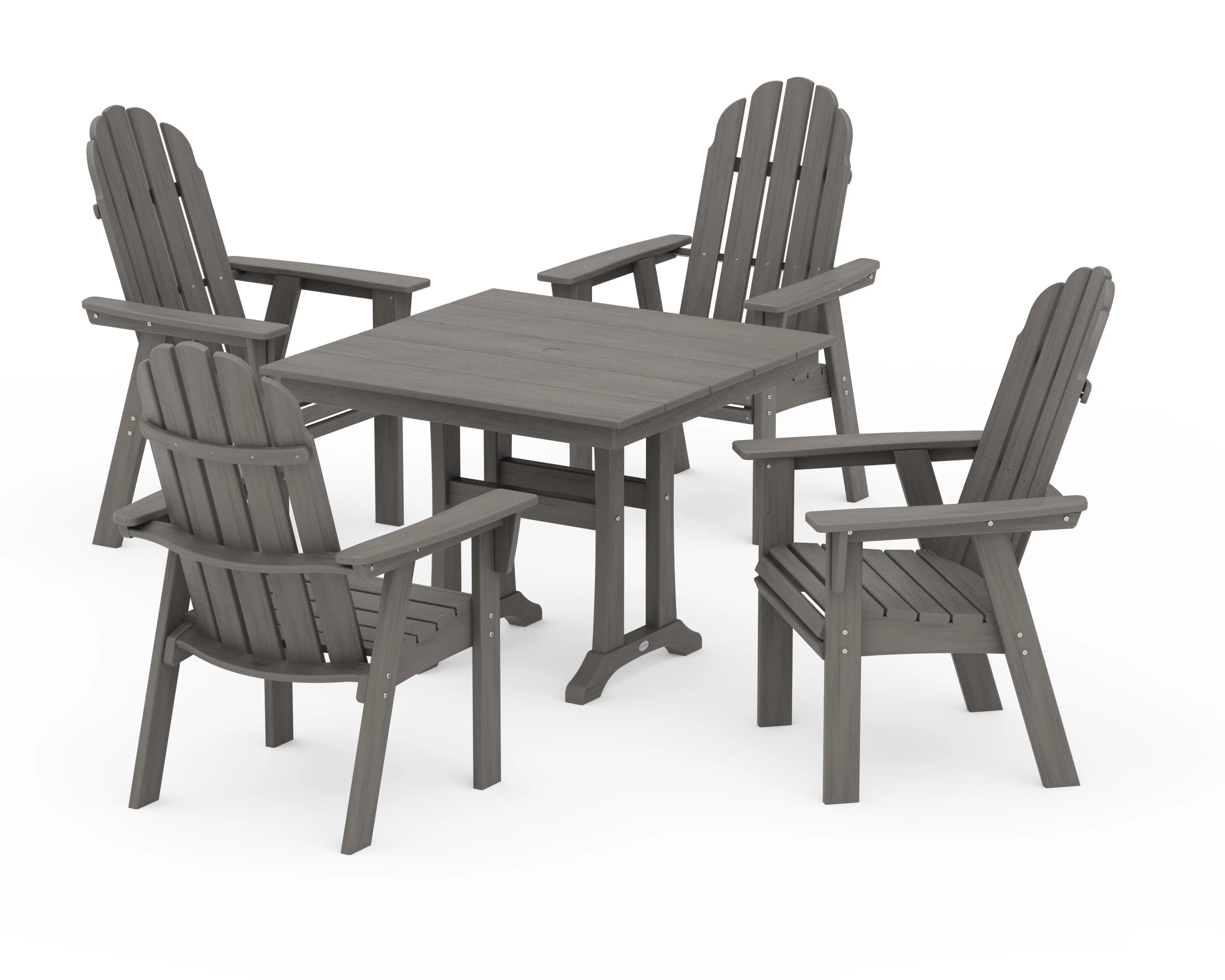 Vineyard Adirondack 5-Piece Farmhouse Dining Set With Trestle Legs - Image 21
