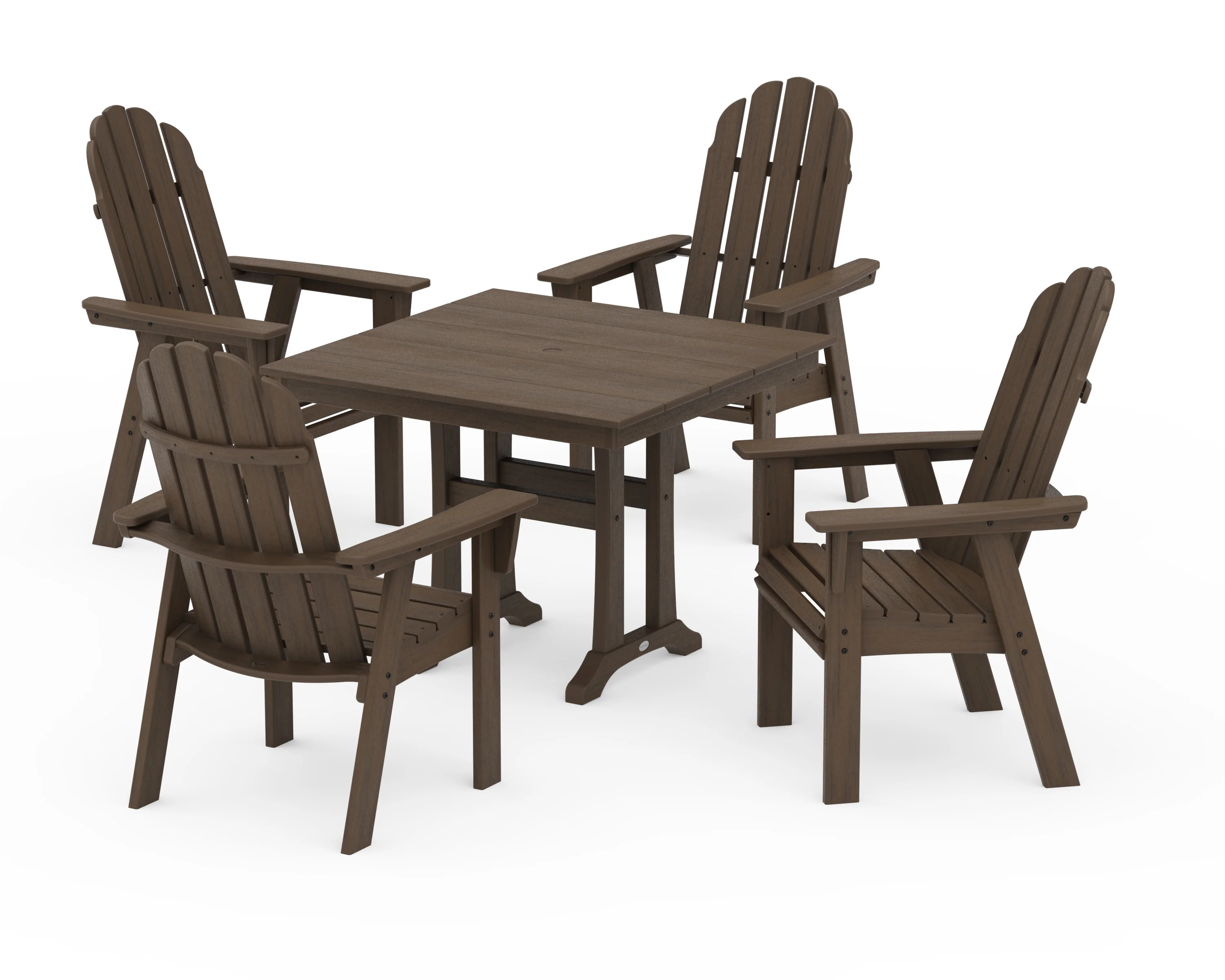 Vineyard Adirondack 5-Piece Farmhouse Dining Set With Trestle Legs - Image 22