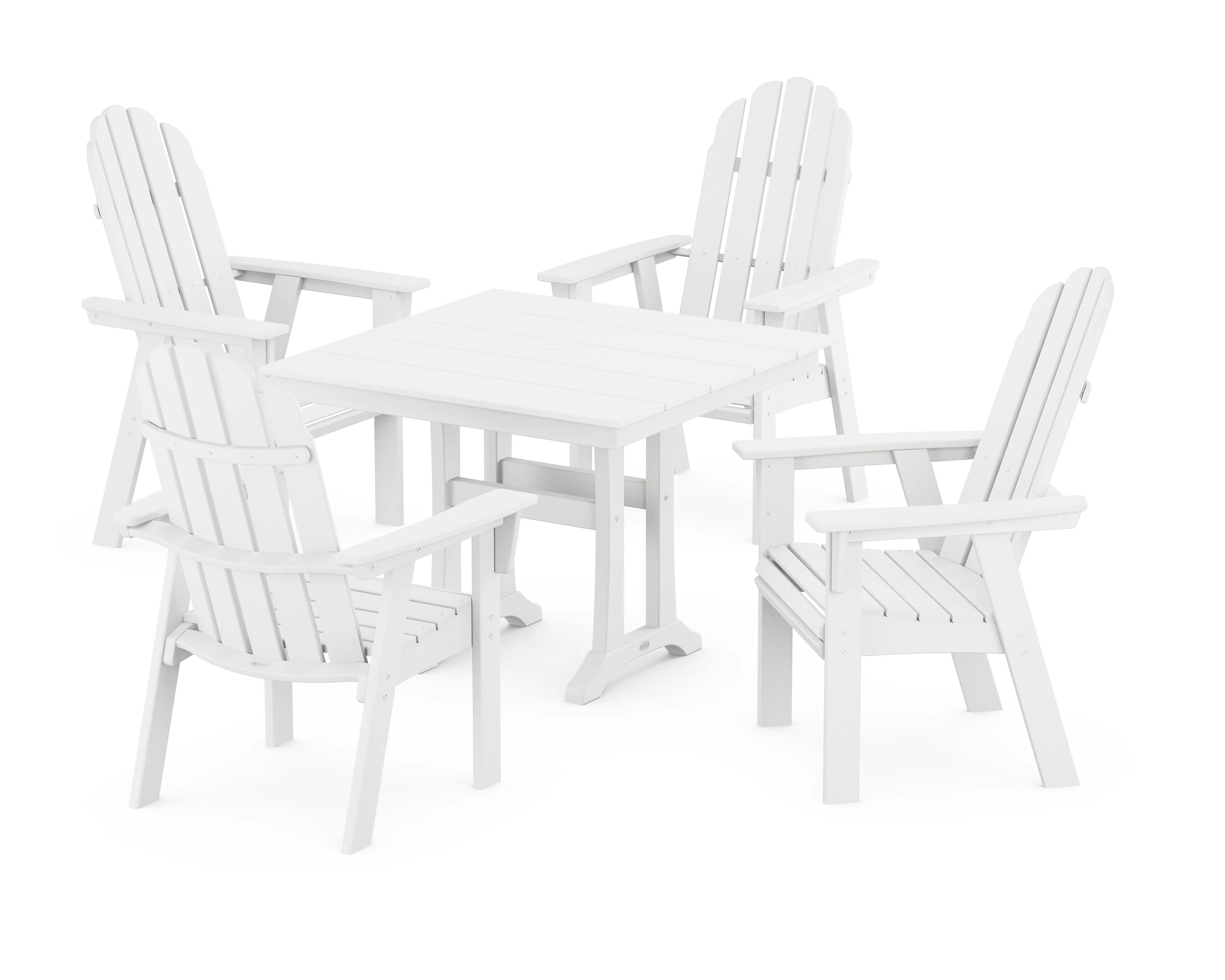 Vineyard Adirondack 5-Piece Farmhouse Dining Set With Trestle Legs - Image 5