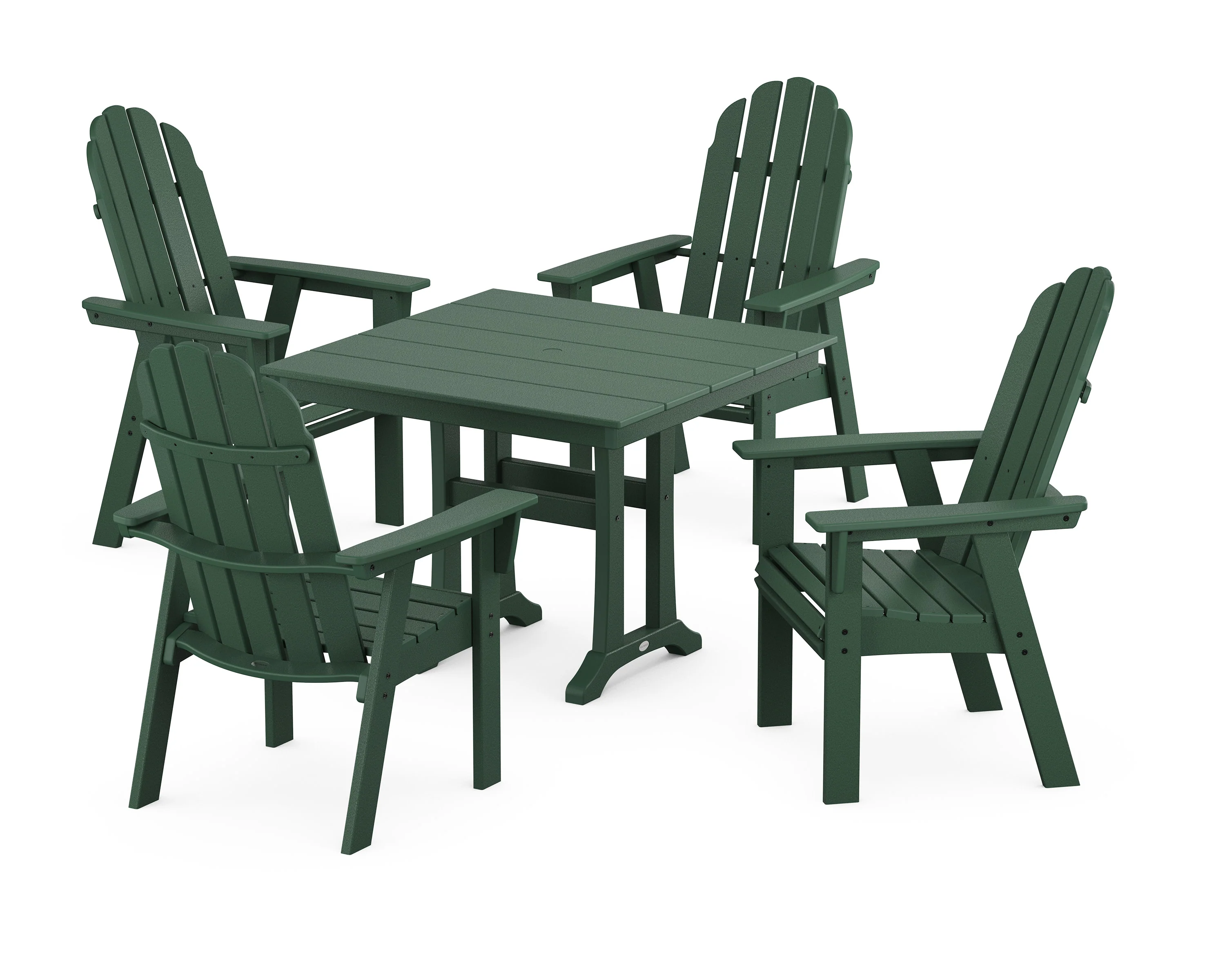 Vineyard Adirondack 5-Piece Farmhouse Dining Set With Trestle Legs - Image 6