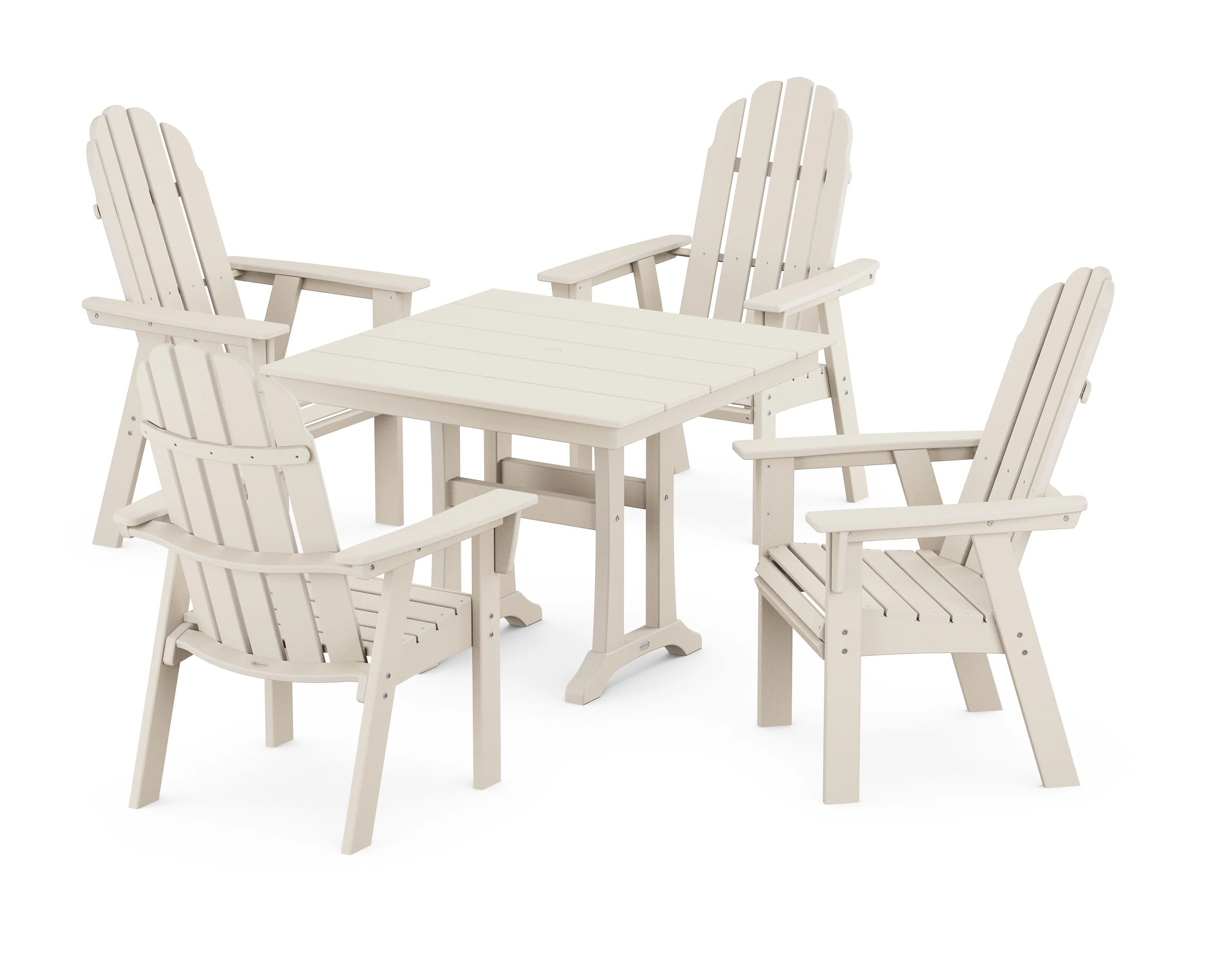 Vineyard Adirondack 5-Piece Farmhouse Dining Set With Trestle Legs - Image 7