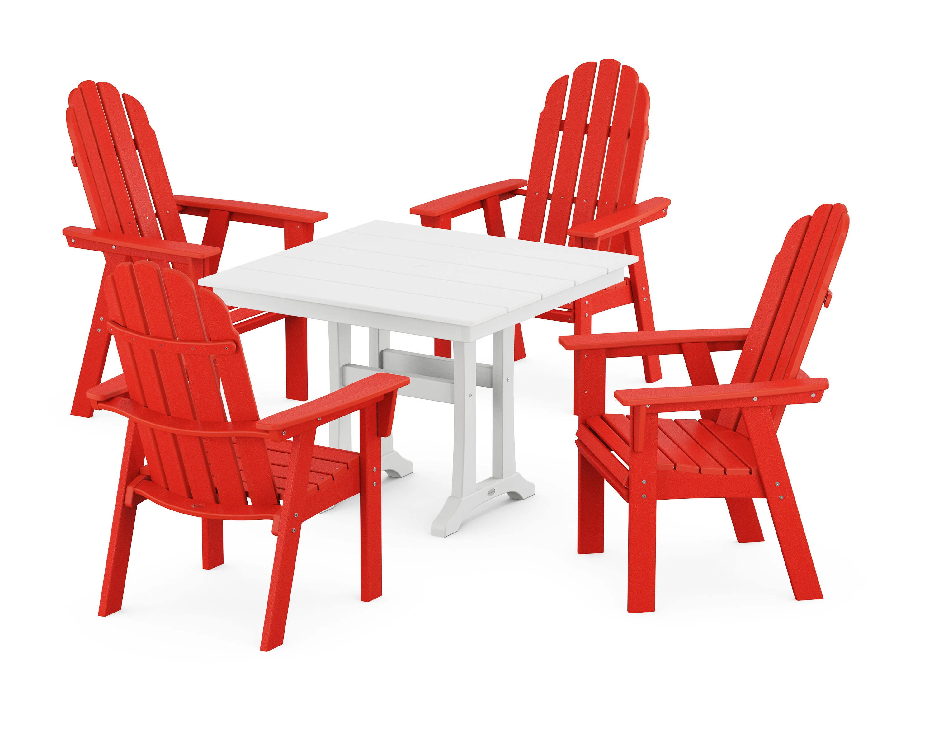 Vineyard Adirondack 5-Piece Farmhouse Dining Set With Trestle Legs - Image 8