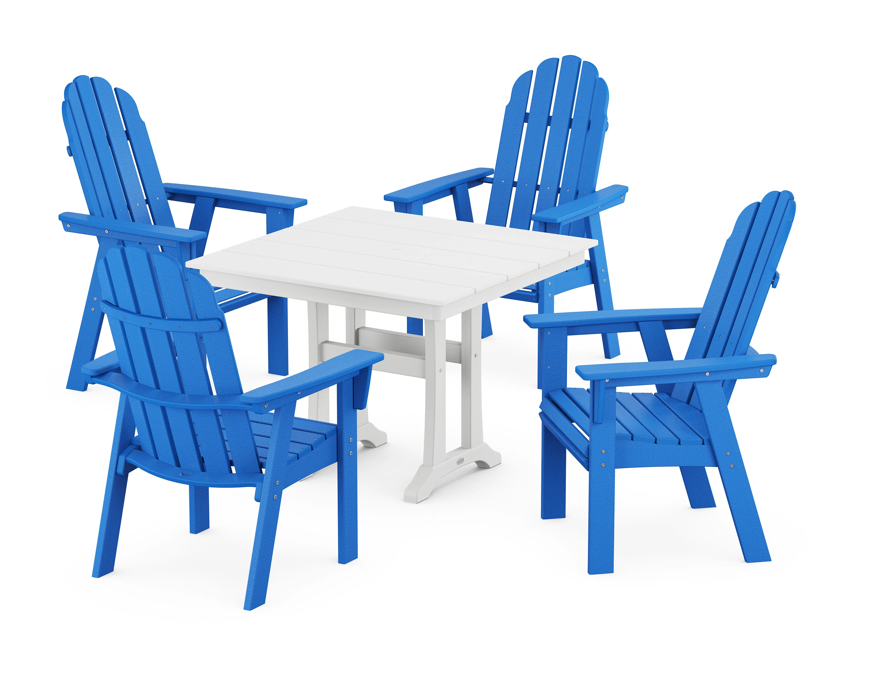 Vineyard Adirondack 5-Piece Farmhouse Dining Set With Trestle Legs - Image 9