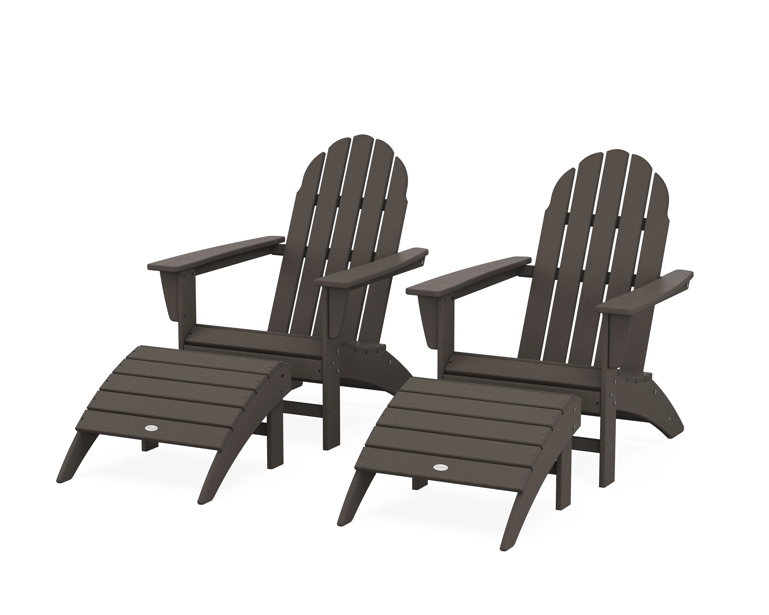 Vineyard Adirondack Chair 4-Piece Set with Ottomans - Image 3