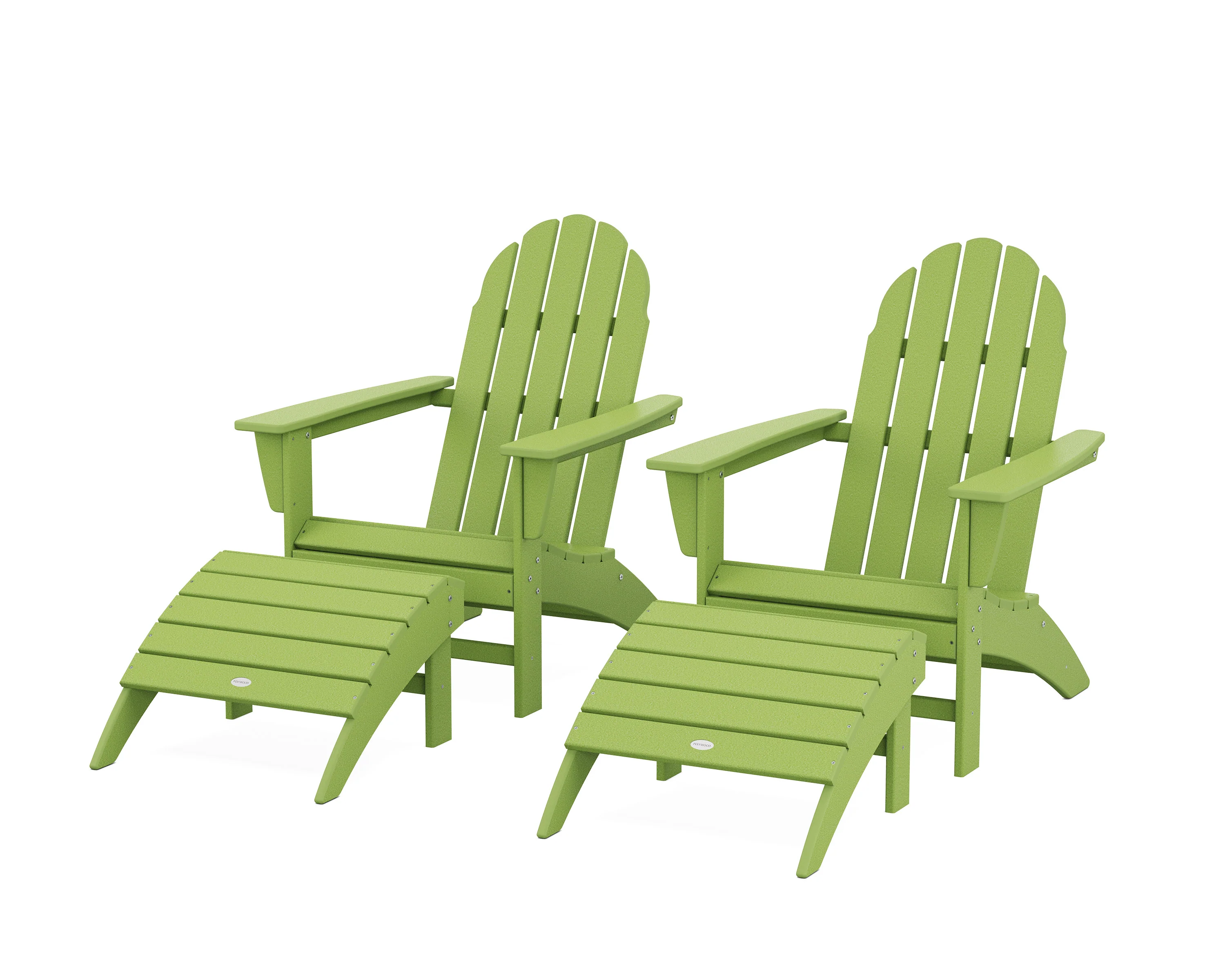 Vineyard Adirondack Chair 4-Piece Set with Ottomans - Image 7