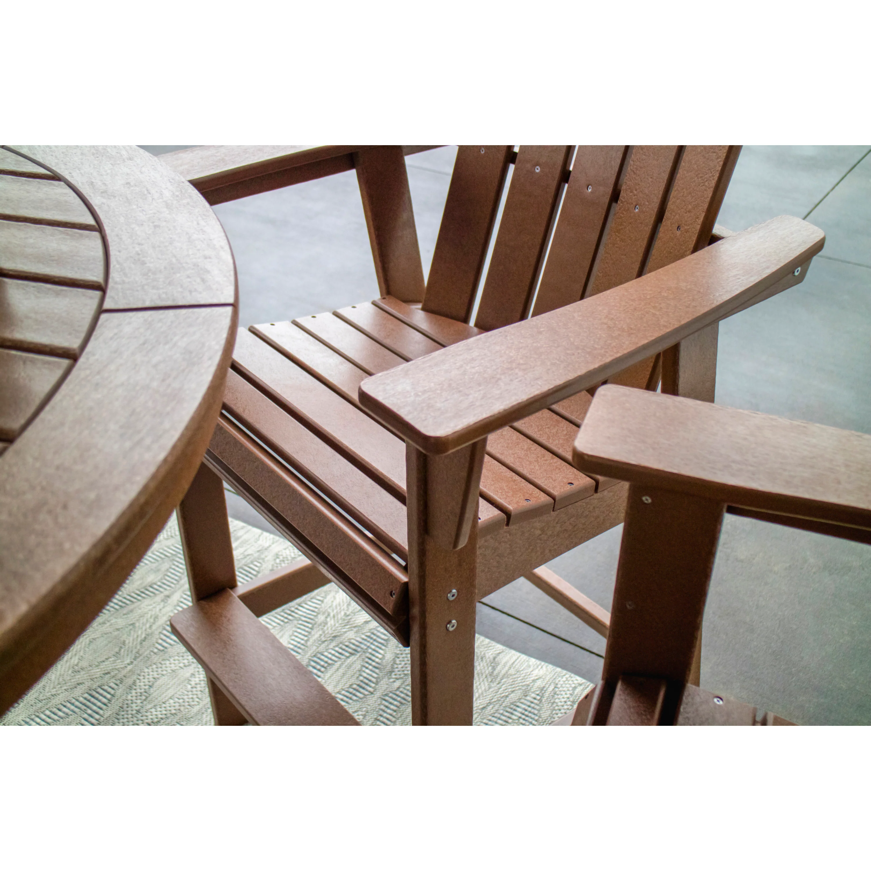 Vineyard Curveback Adirondack 5-Piece Nautical Trestle Bar Set - Image 10