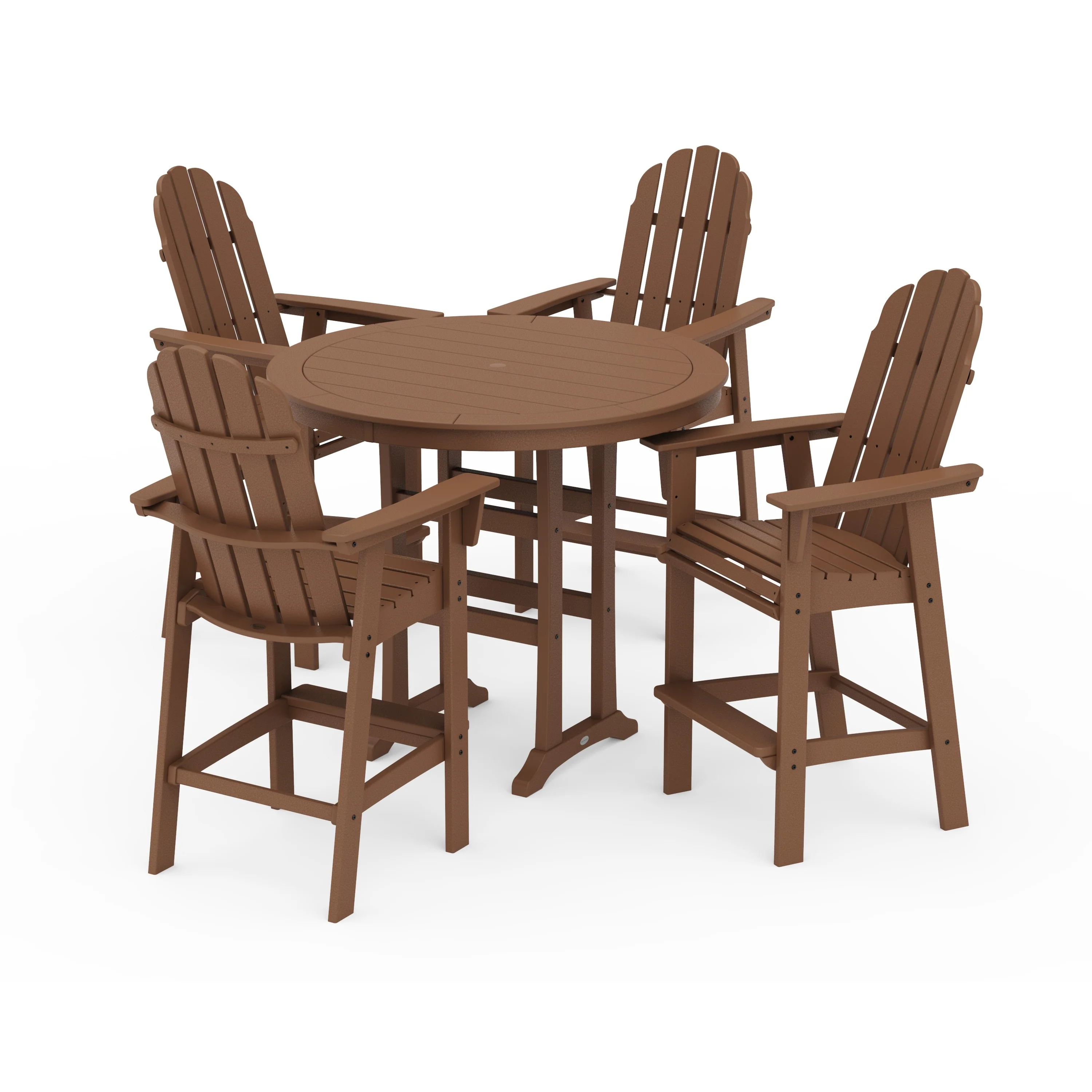 Vineyard Curveback Adirondack 5-Piece Nautical Trestle Bar Set - Image 14