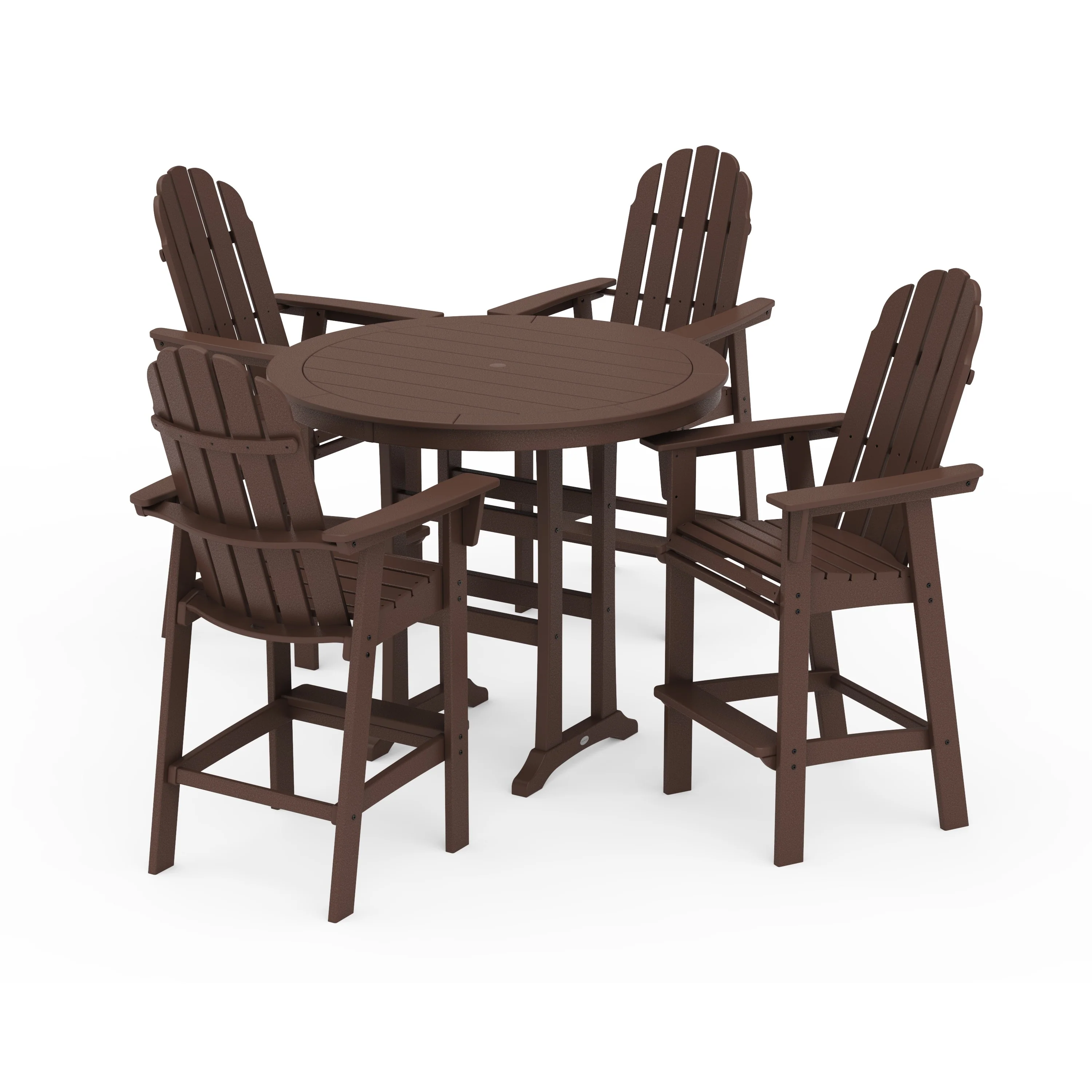 Vineyard Curveback Adirondack 5-Piece Nautical Trestle Bar Set - Image 15