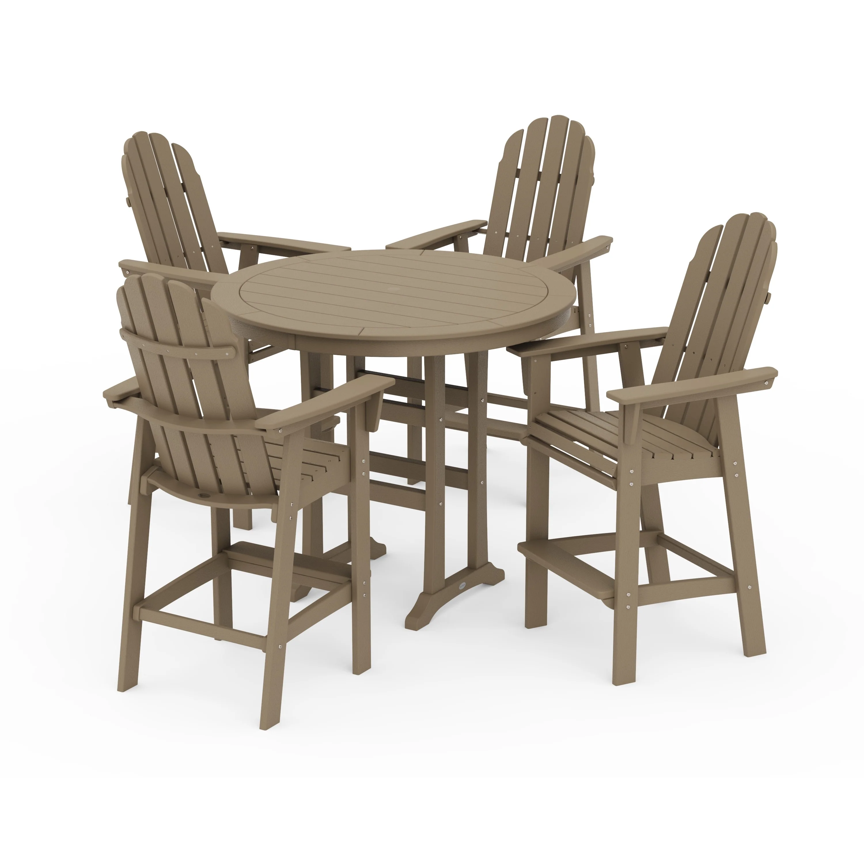 Vineyard Curveback Adirondack 5-Piece Nautical Trestle Bar Set - Image 17