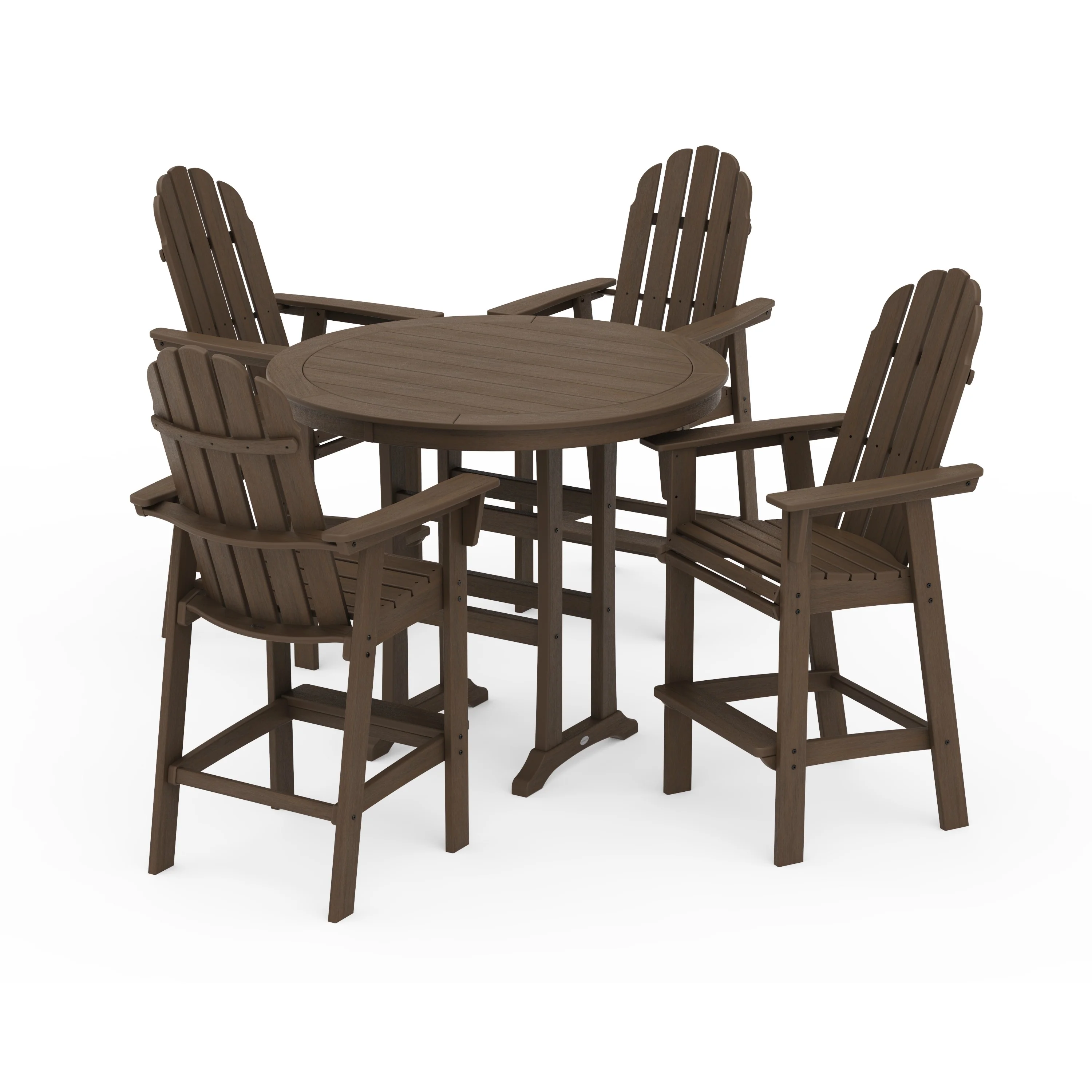 Vineyard Curveback Adirondack 5-Piece Nautical Trestle Bar Set - Image 18
