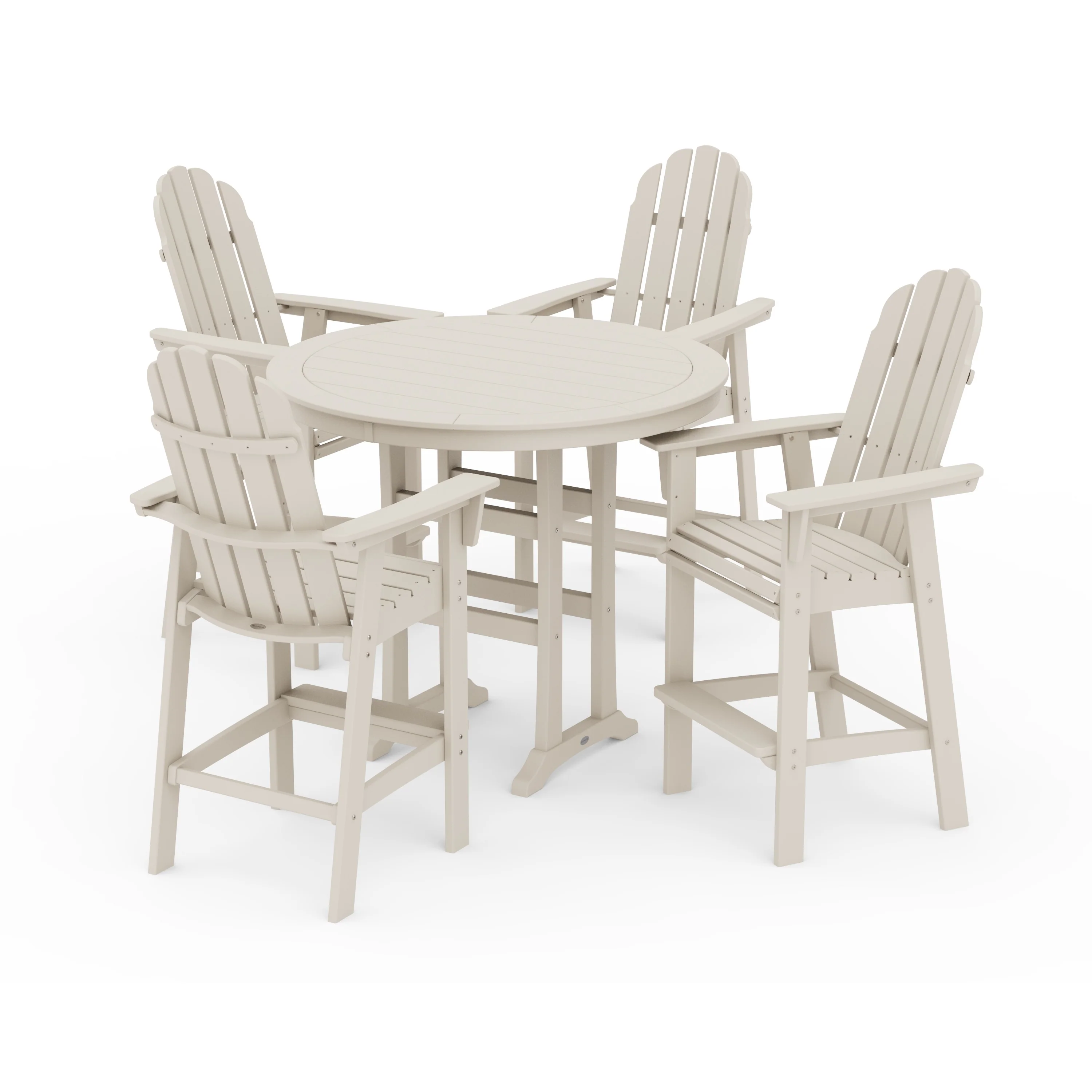 Vineyard Curveback Adirondack 5-Piece Nautical Trestle Bar Set - Image 20