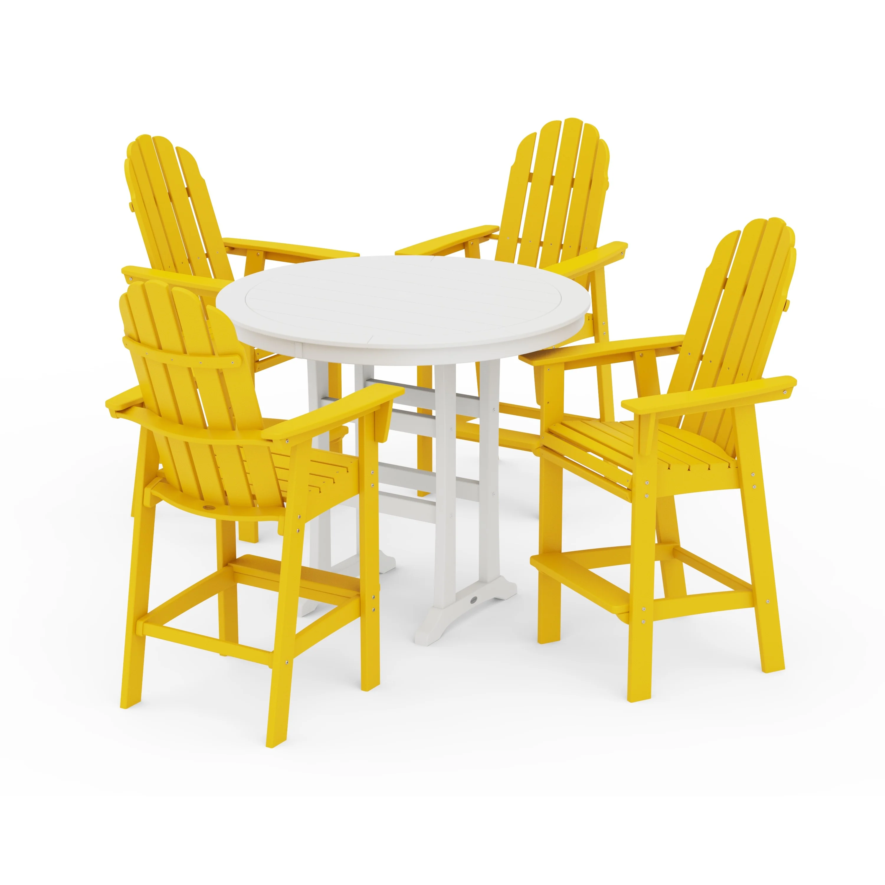 Vineyard Curveback Adirondack 5-Piece Nautical Trestle Bar Set - Image 21