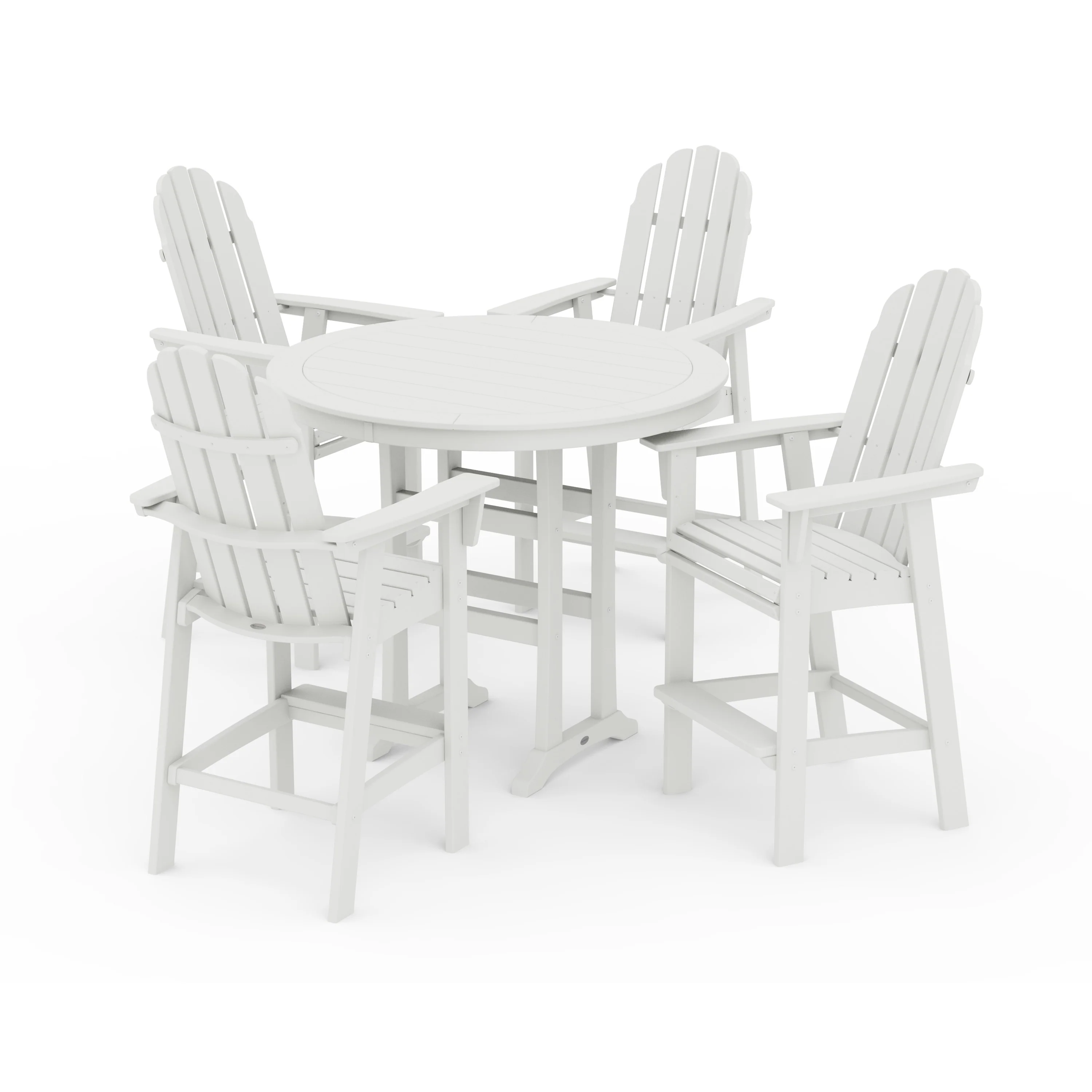 Vineyard Curveback Adirondack 5-Piece Nautical Trestle Bar Set - Image 23