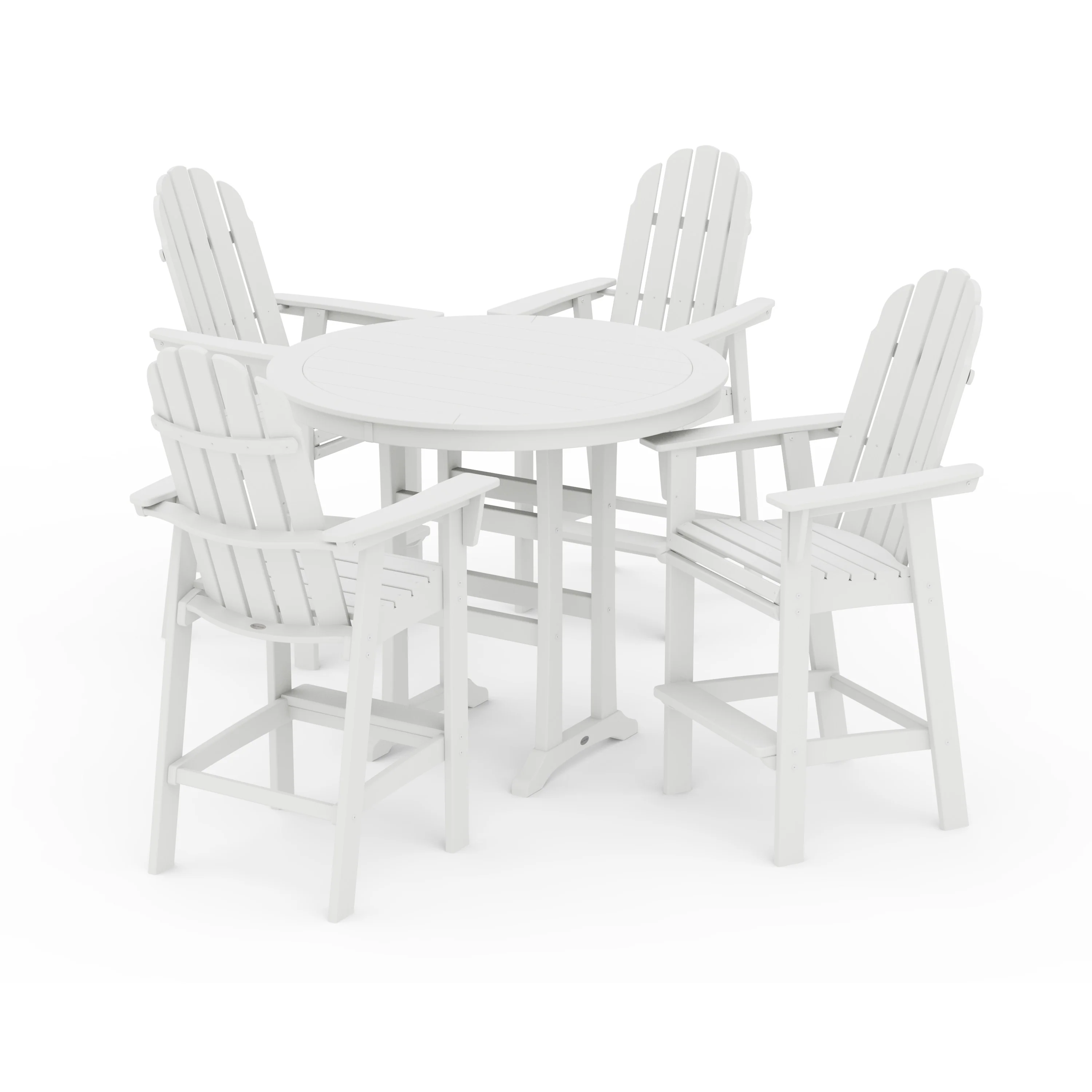 Vineyard Curveback Adirondack 5-Piece Nautical Trestle Bar Set - Image 25