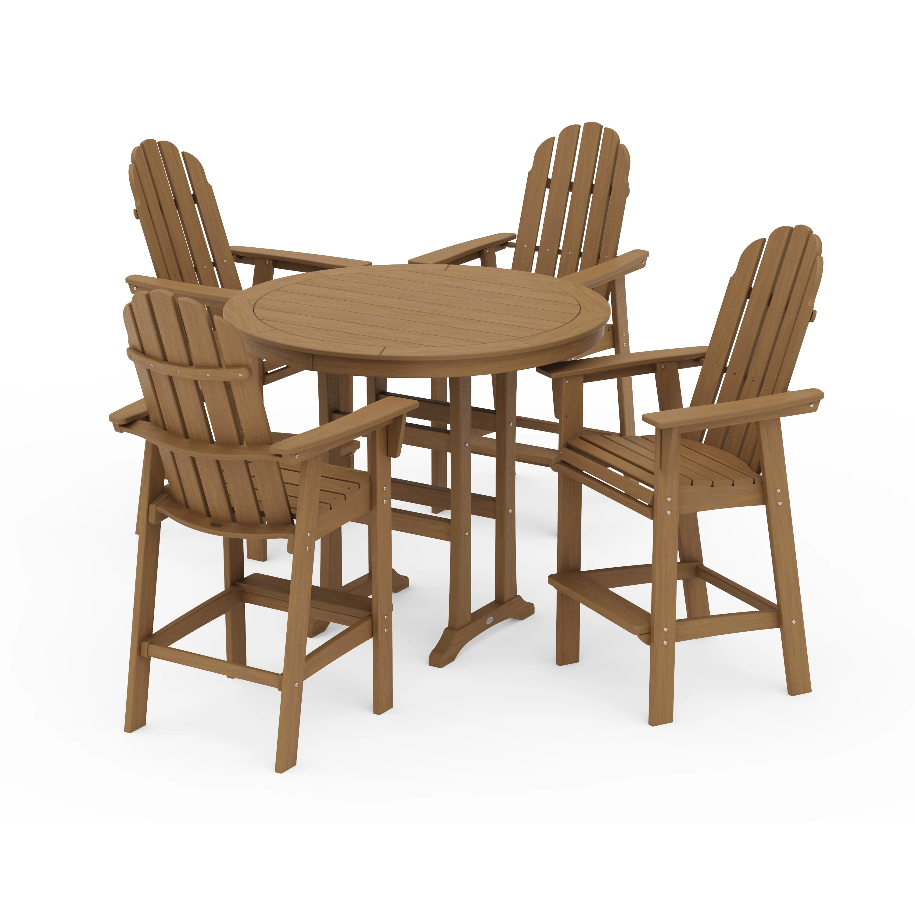 Vineyard Curveback Adirondack 5-Piece Nautical Trestle Bar Set - Image 26
