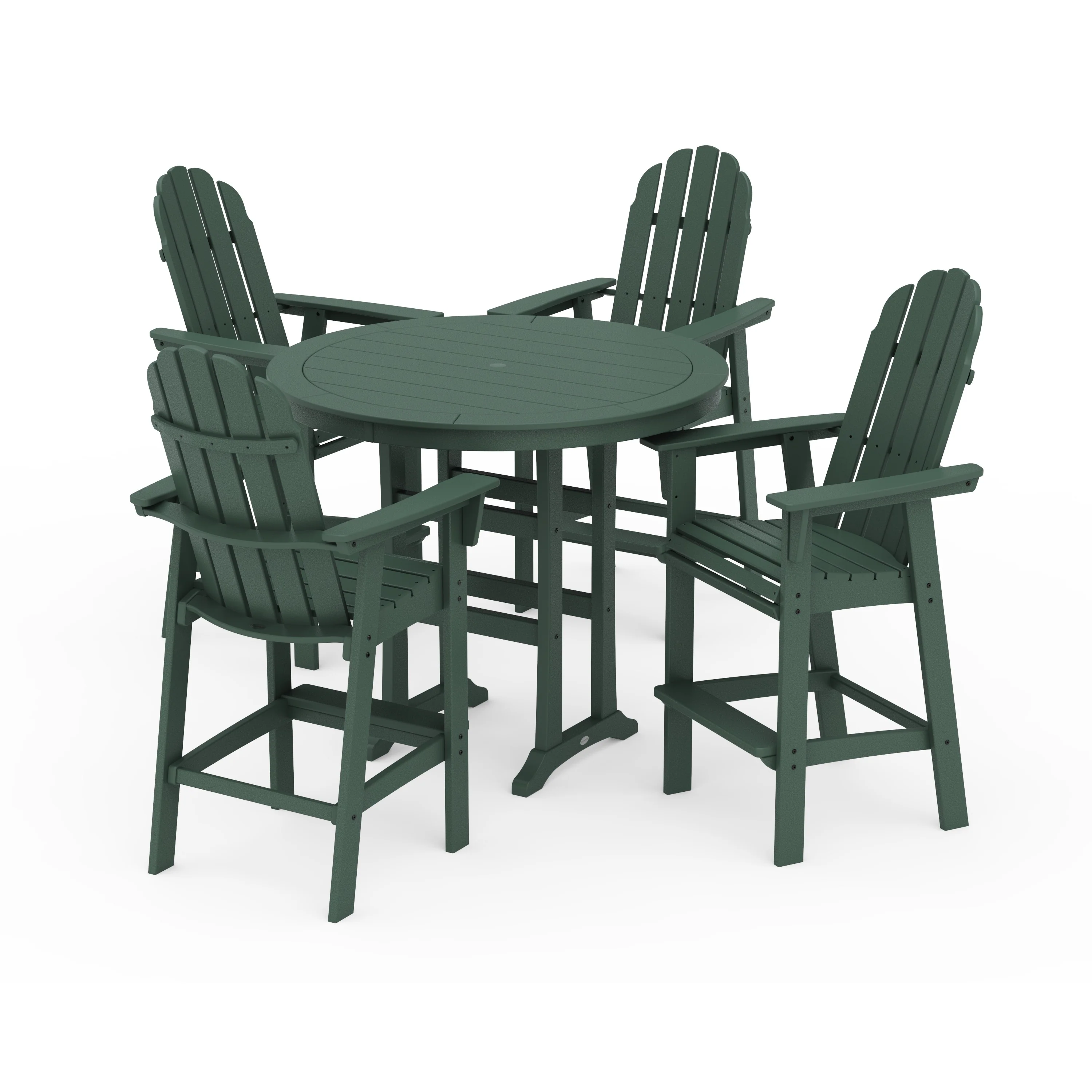 Vineyard Curveback Adirondack 5-Piece Nautical Trestle Bar Set - Image 27