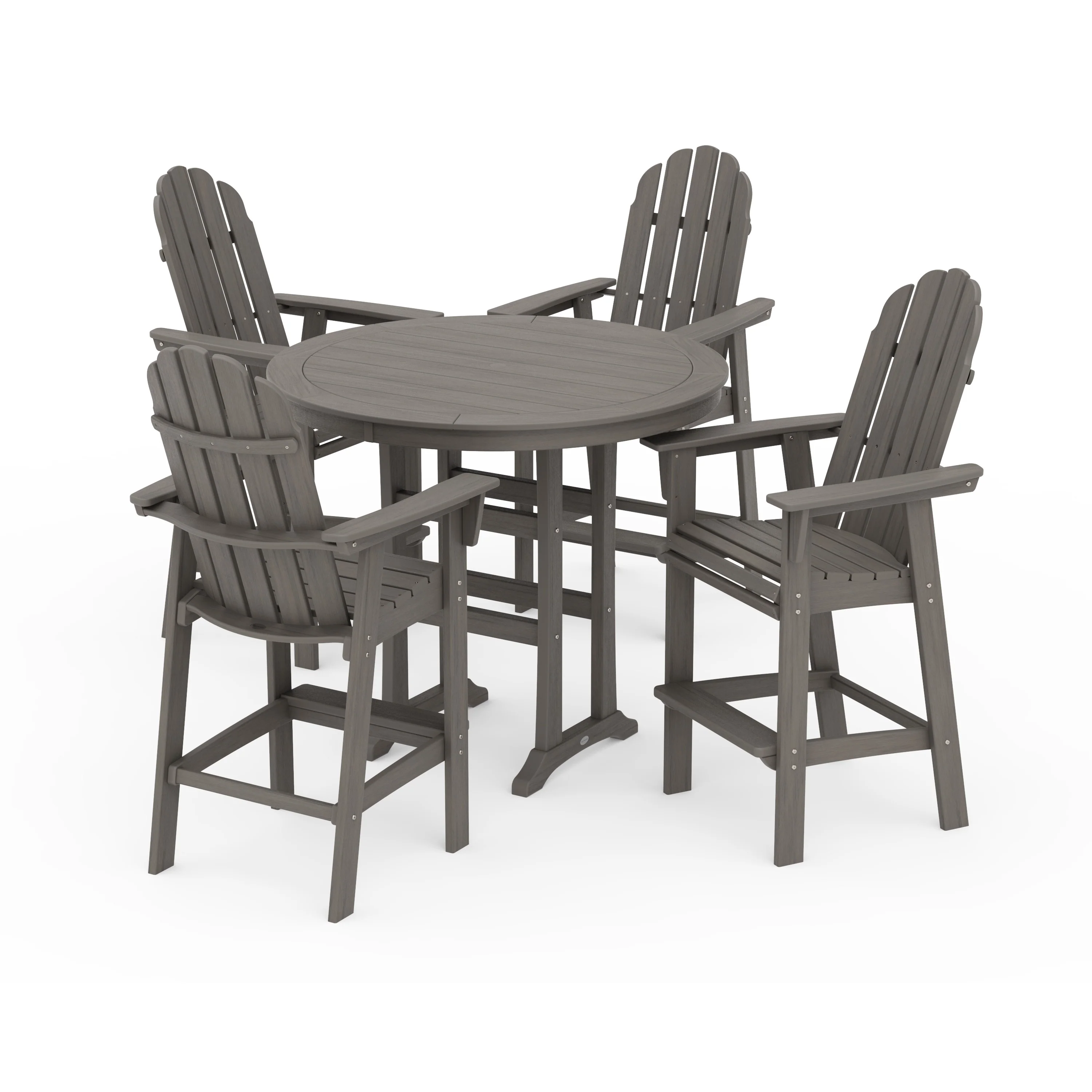Vineyard Curveback Adirondack 5-Piece Nautical Trestle Bar Set - Image 28