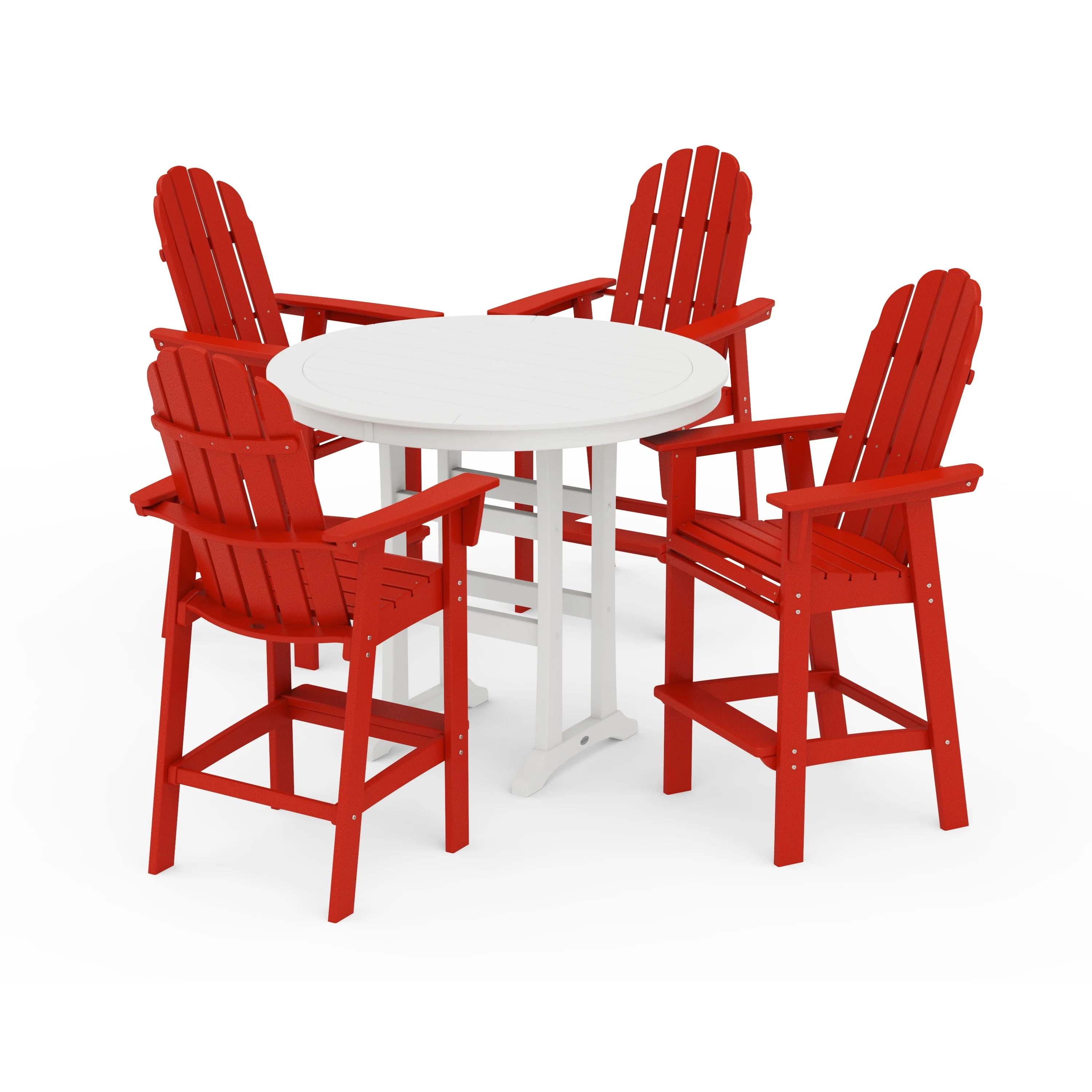 Vineyard Curveback Adirondack 5-Piece Nautical Trestle Bar Set - Image 29