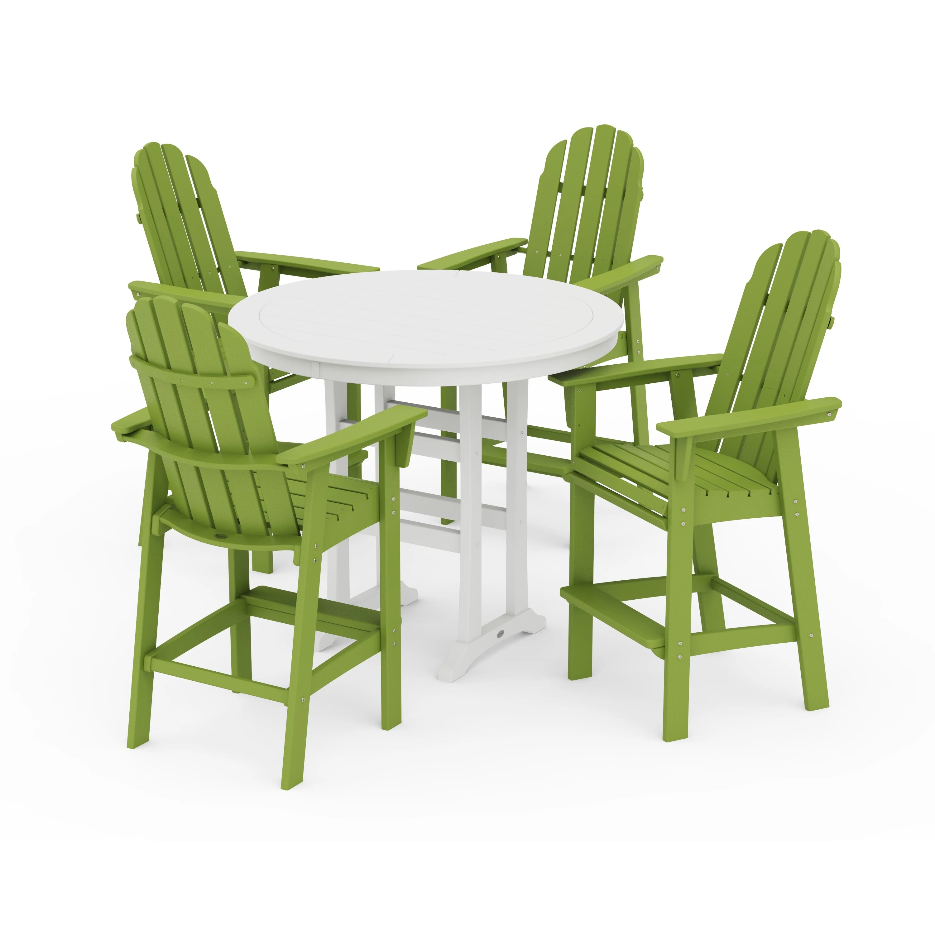 Vineyard Curveback Adirondack 5-Piece Nautical Trestle Bar Set - Image 30