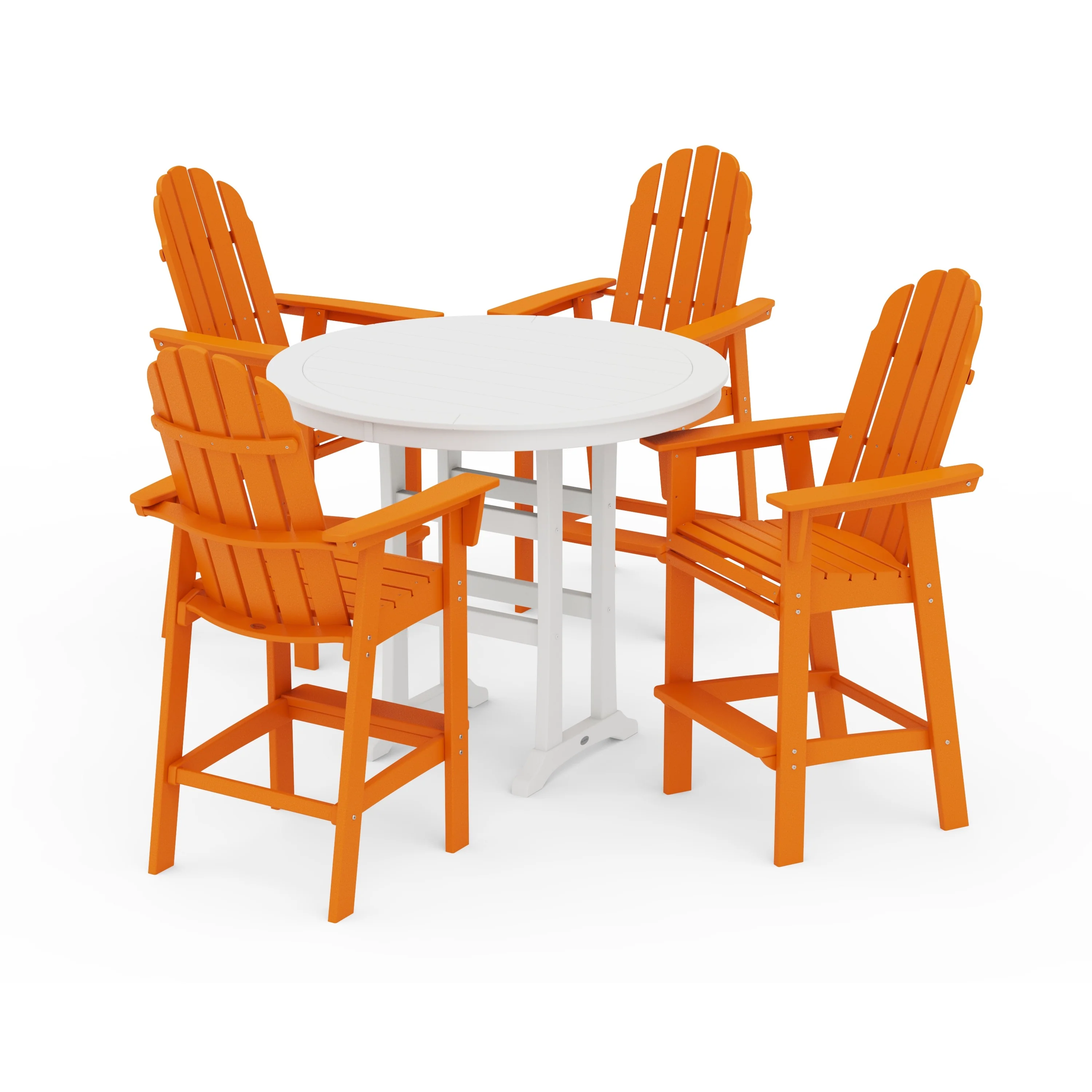 Vineyard Curveback Adirondack 5-Piece Nautical Trestle Bar Set - Image 31