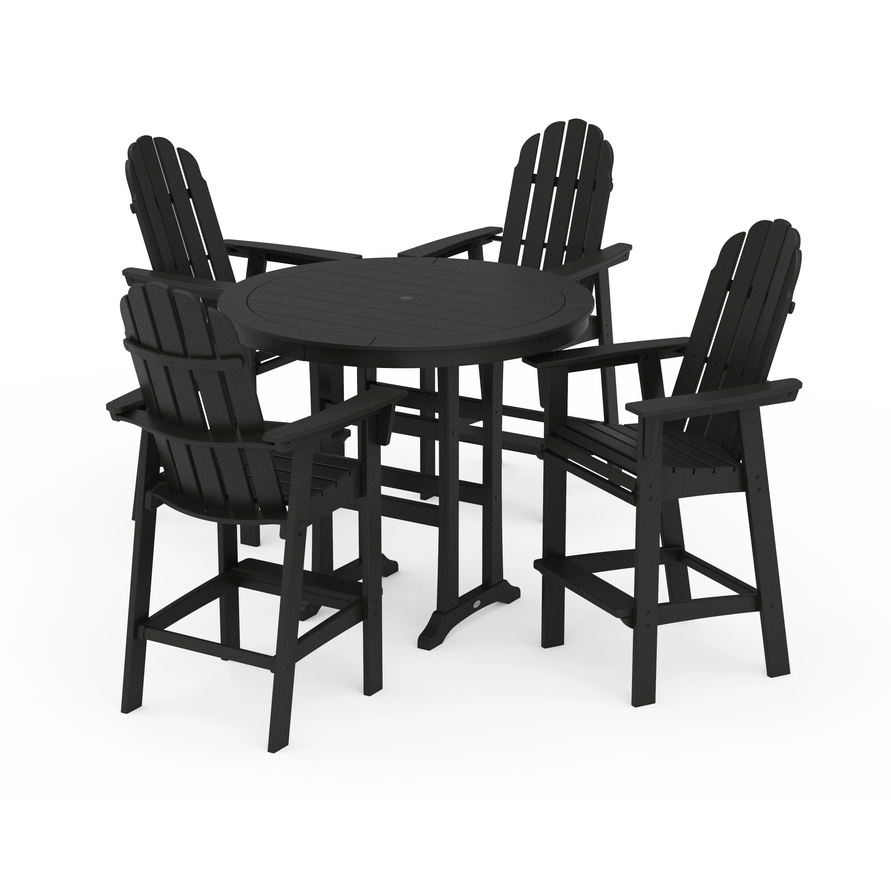 Vineyard Curveback Adirondack 5-Piece Nautical Trestle Bar Set - Image 32