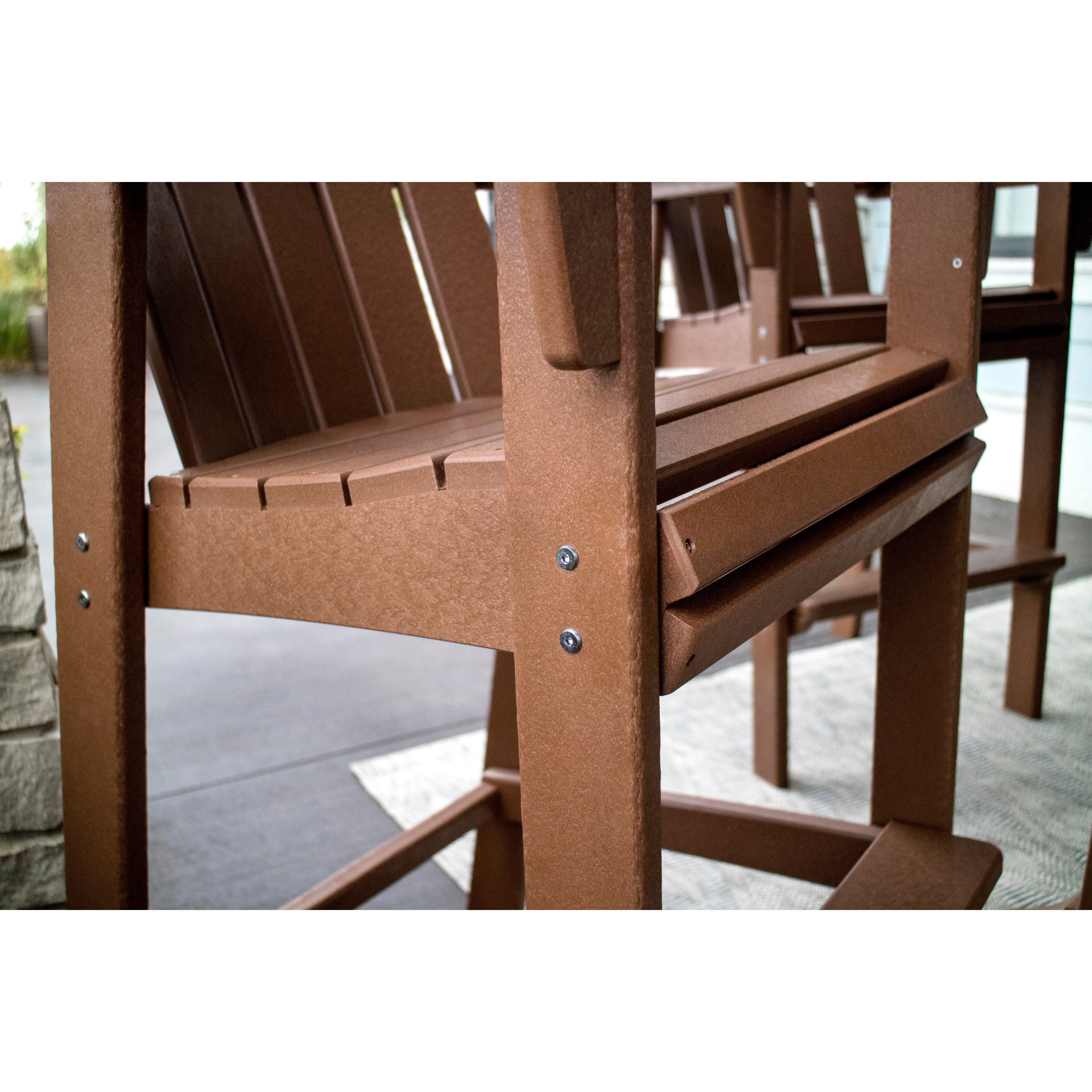 Vineyard Curveback Adirondack 5-Piece Nautical Trestle Bar Set - Image 7