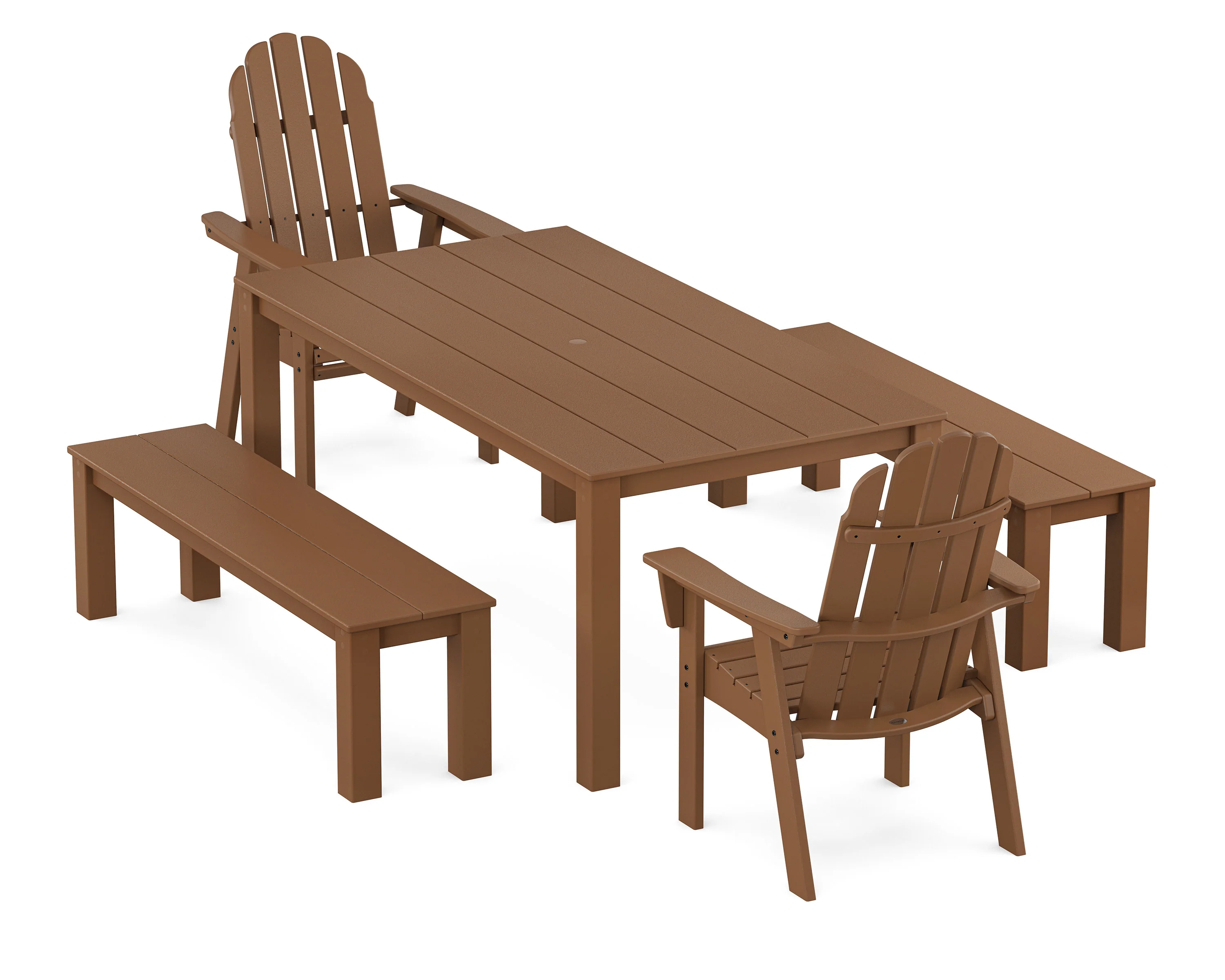 Vineyard Curveback Adirondack 5-Piece Parsons Dining Set with Benches - Image 7