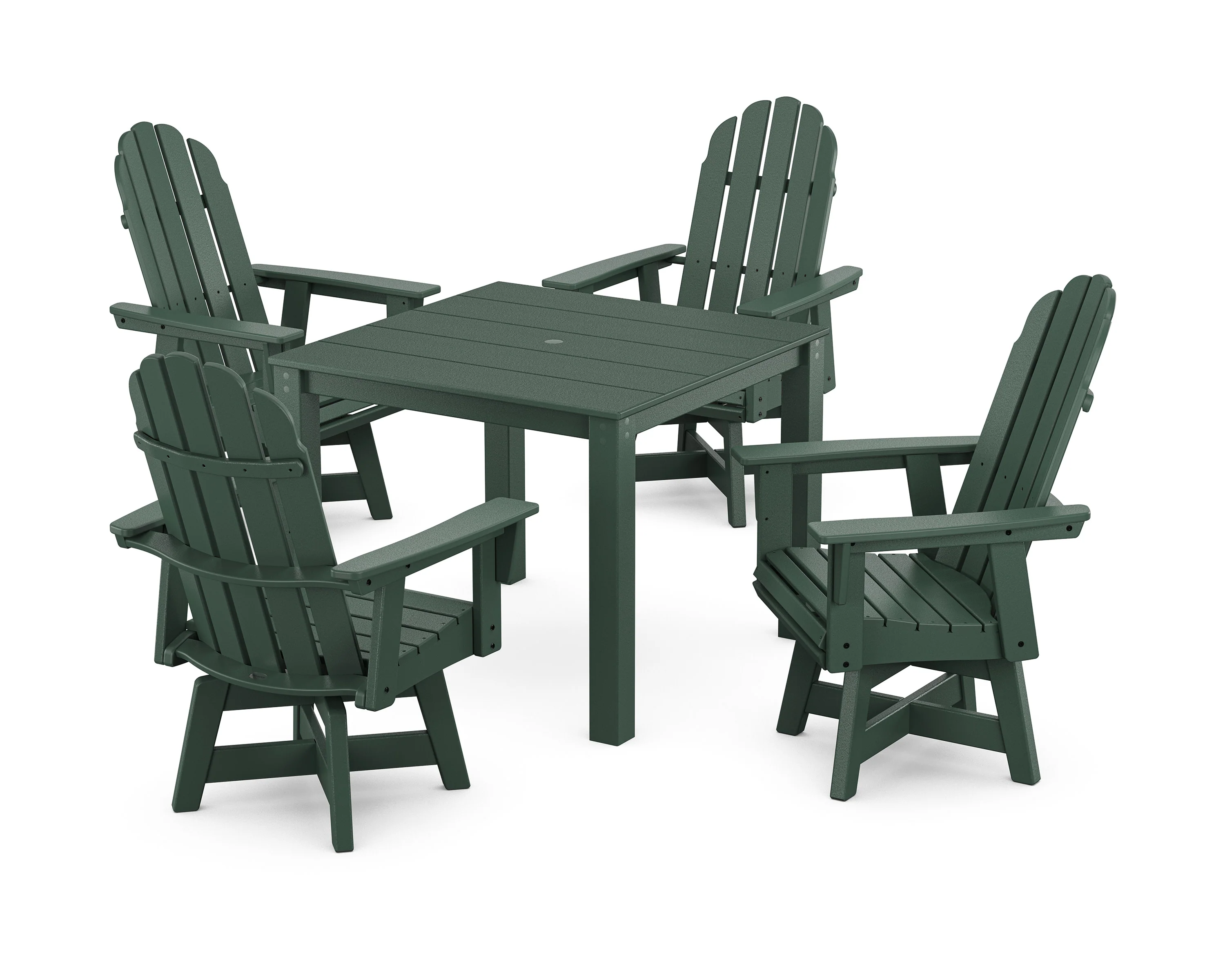 Vineyard Curveback Adirondack 5-Piece Parsons Swivel Dining Set - Image 4