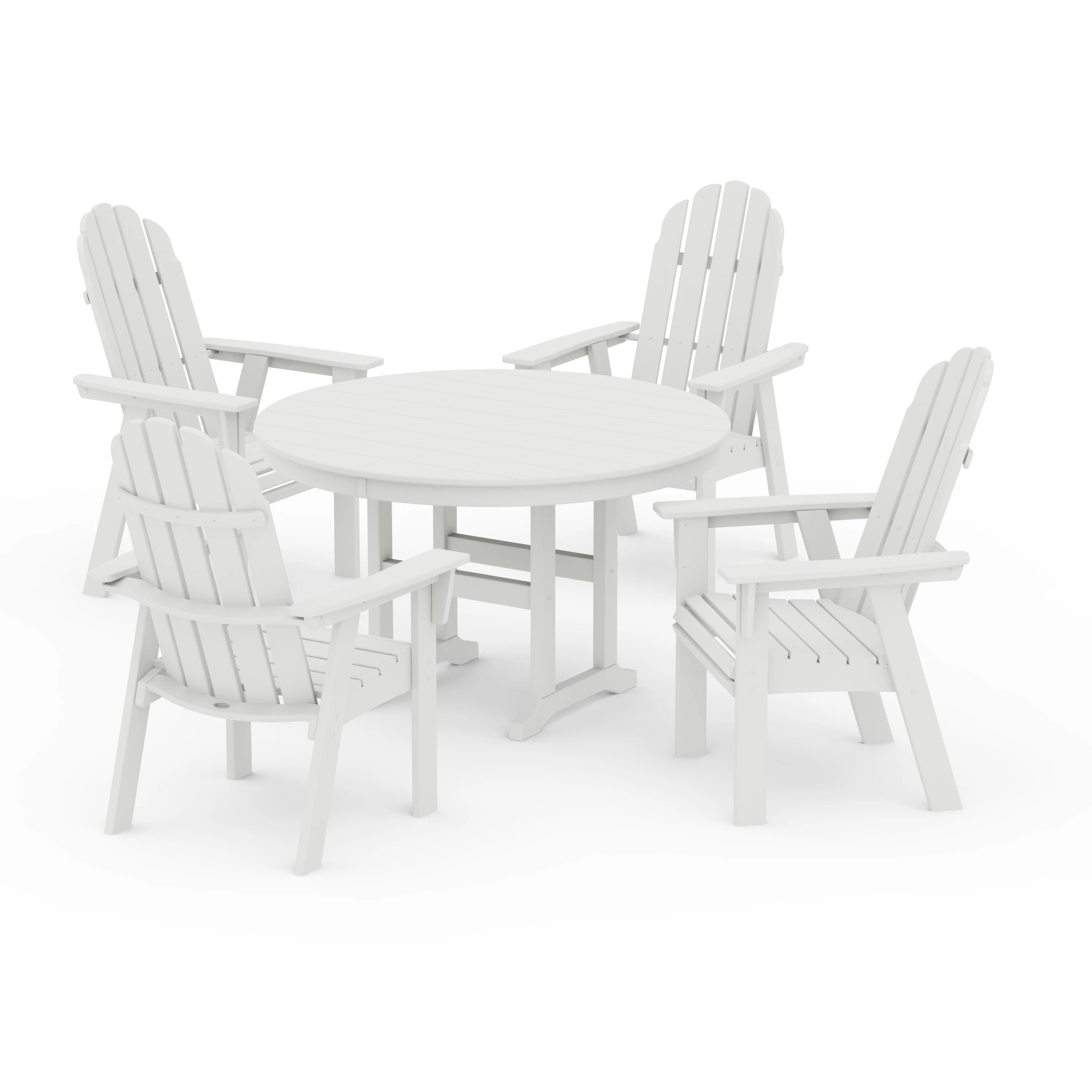 Vineyard Curveback Adirondack 5-Piece Round Farmhouse Dining Set - Image 10