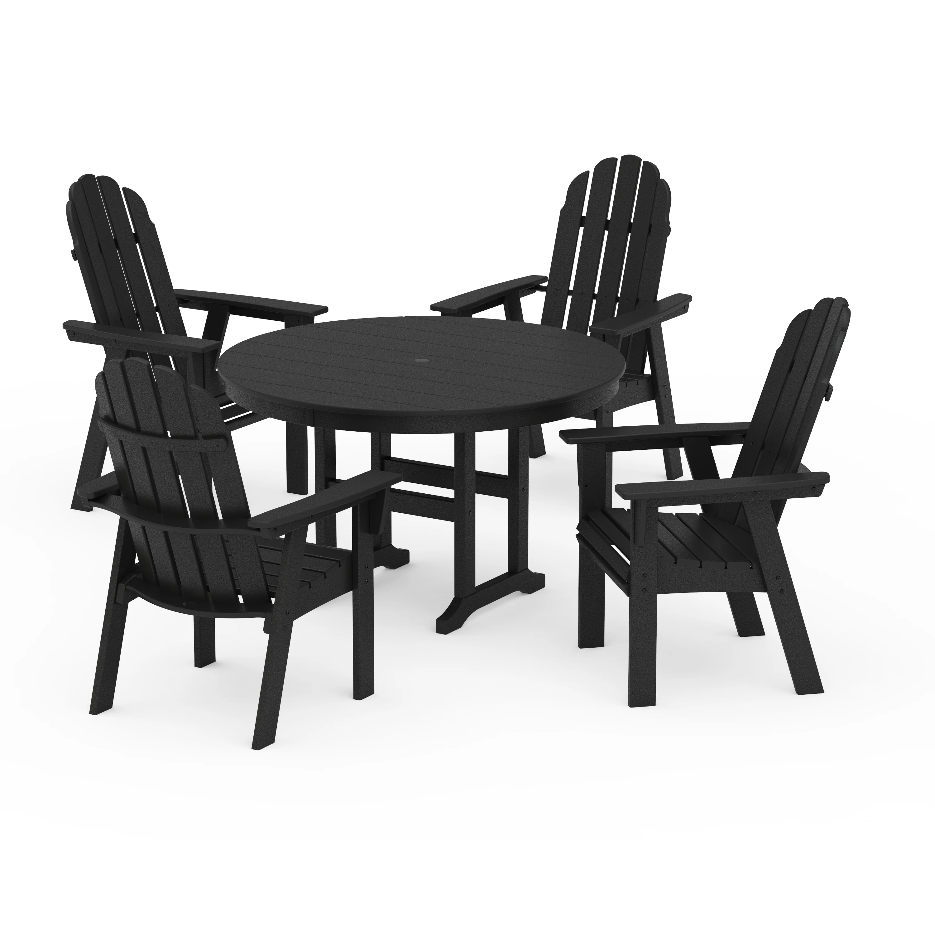 Vineyard Curveback Adirondack 5-Piece Round Farmhouse Dining Set - Image 11