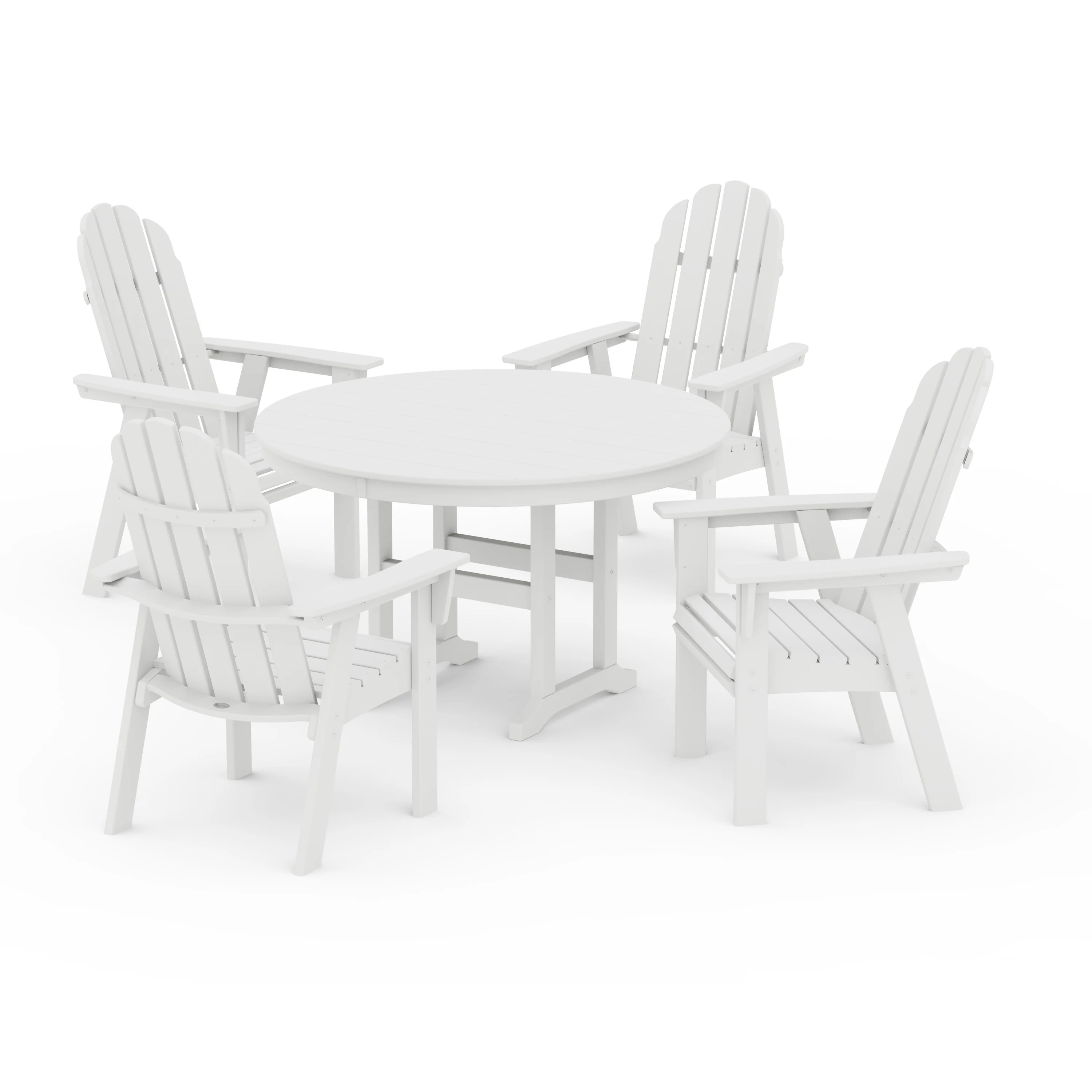 Vineyard Curveback Adirondack 5-Piece Round Farmhouse Dining Set - Image 4