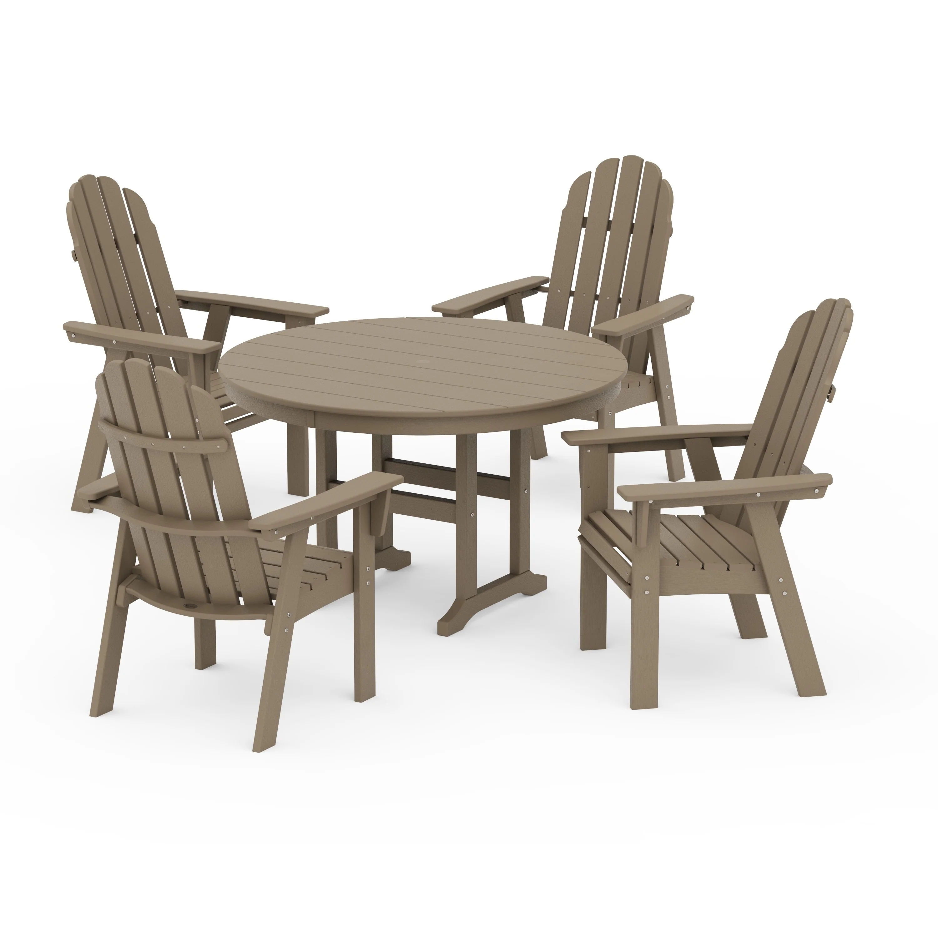 Vineyard Curveback Adirondack 5-Piece Round Farmhouse Dining Set - Image 6