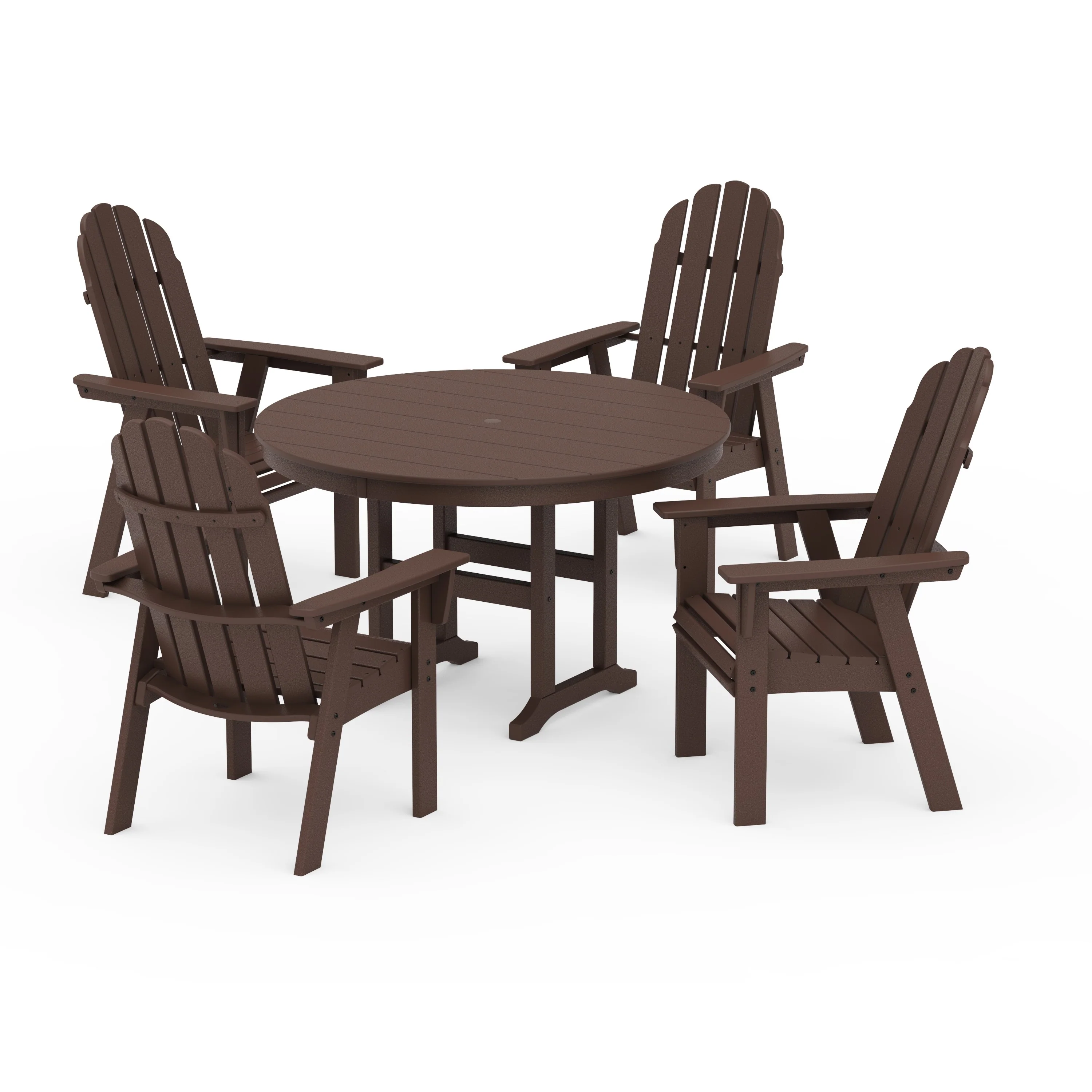 Vineyard Curveback Adirondack 5-Piece Round Farmhouse Dining Set - Image 7