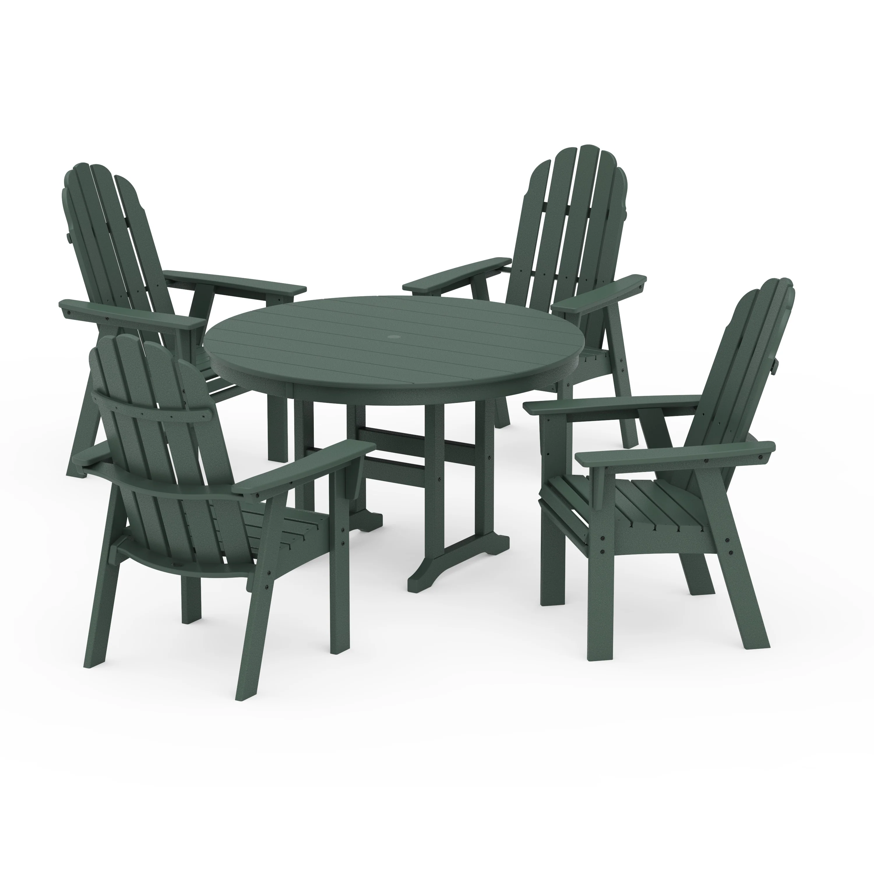 Vineyard Curveback Adirondack 5-Piece Round Farmhouse Dining Set - Image 8