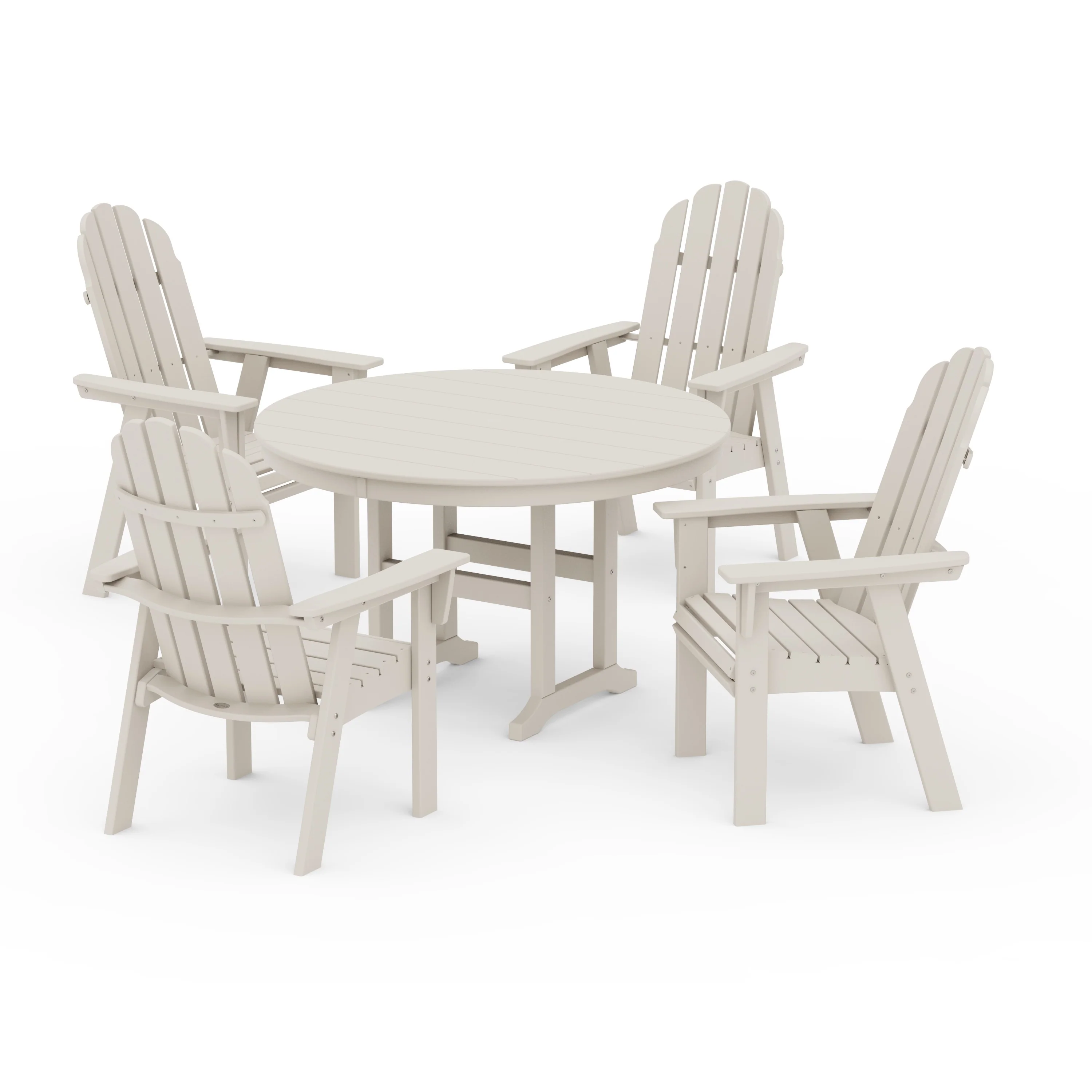 Vineyard Curveback Adirondack 5-Piece Round Farmhouse Dining Set - Image 9