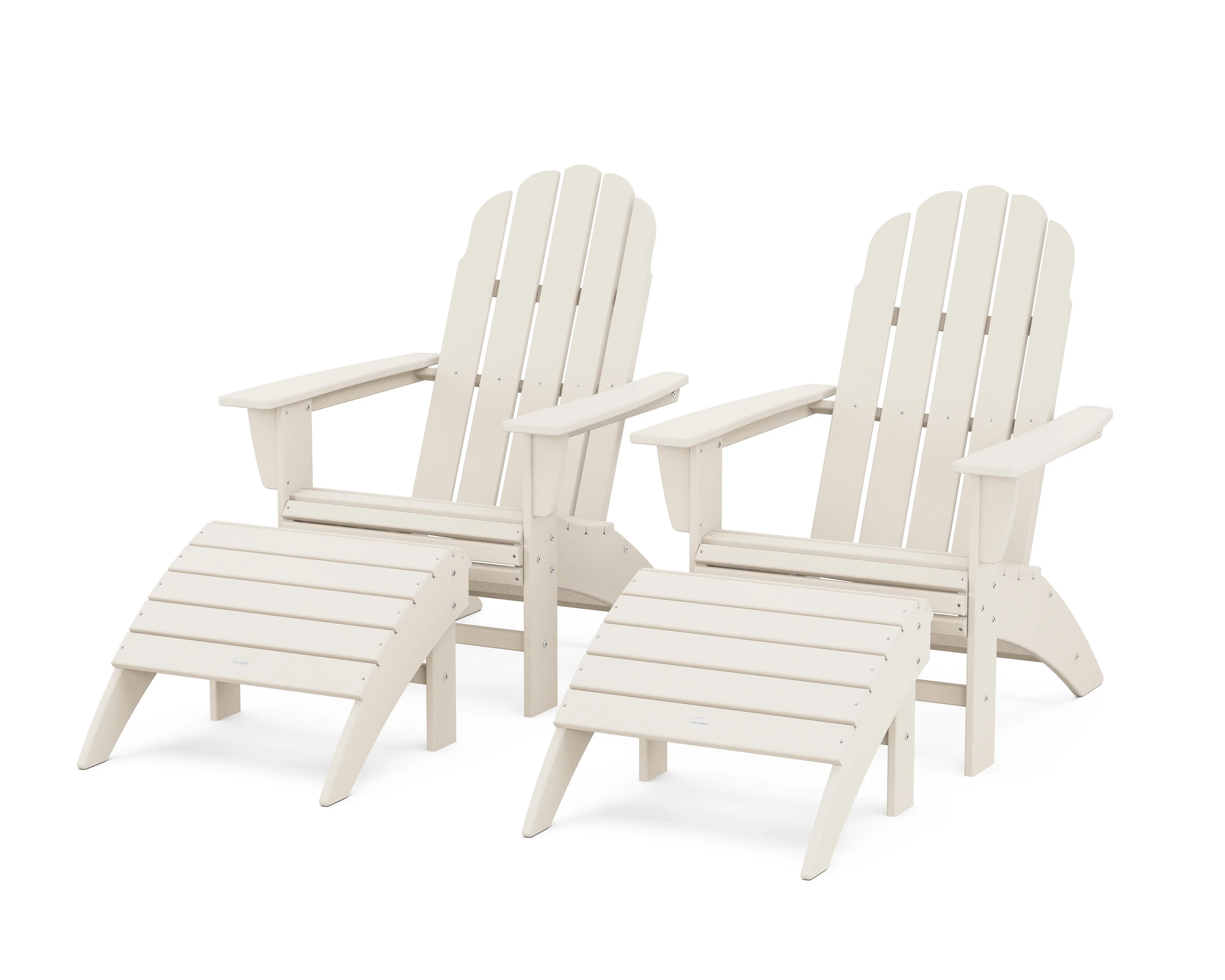 Vineyard Curveback Adirondack Chair 4-Piece Set with Ottomans - Image 10