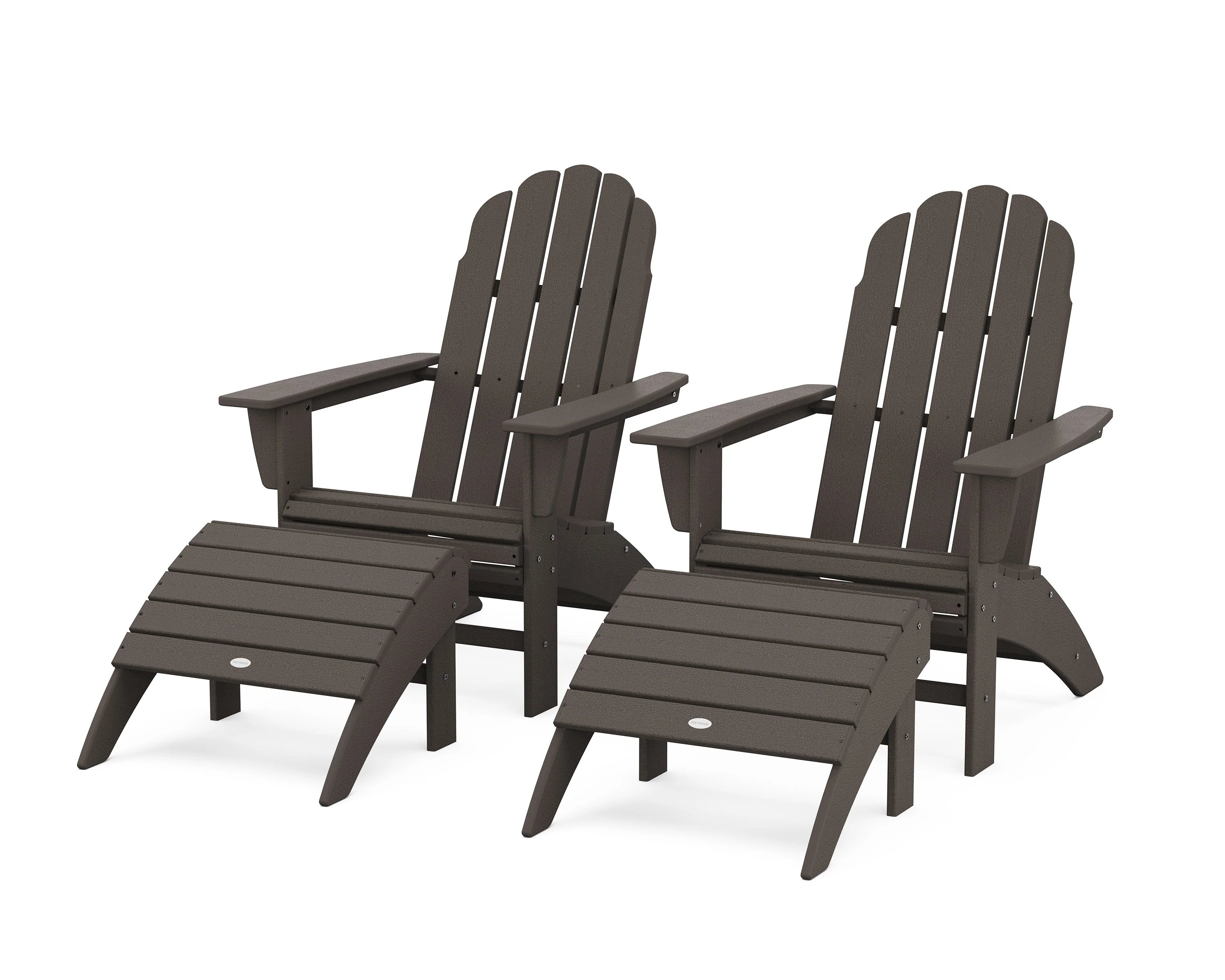 Vineyard Curveback Adirondack Chair 4-Piece Set with Ottomans - Image 15