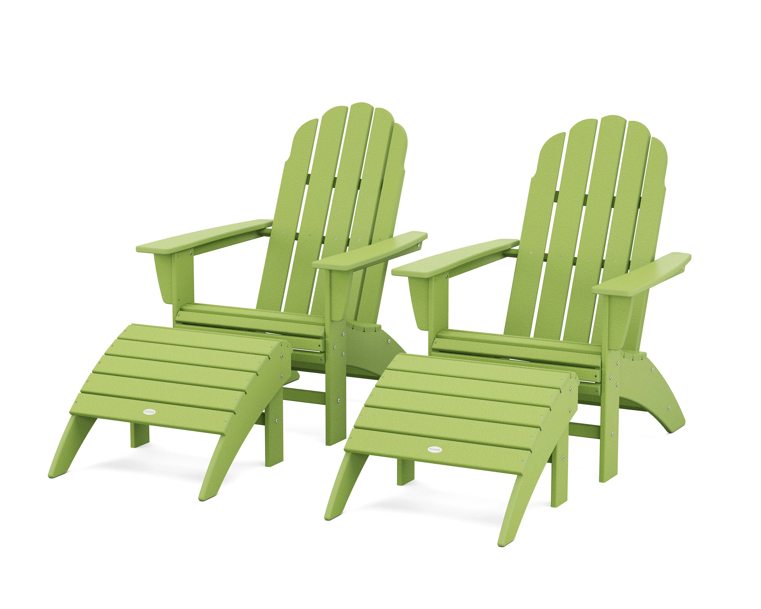 Vineyard Curveback Adirondack Chair 4-Piece Set with Ottomans - Image 16