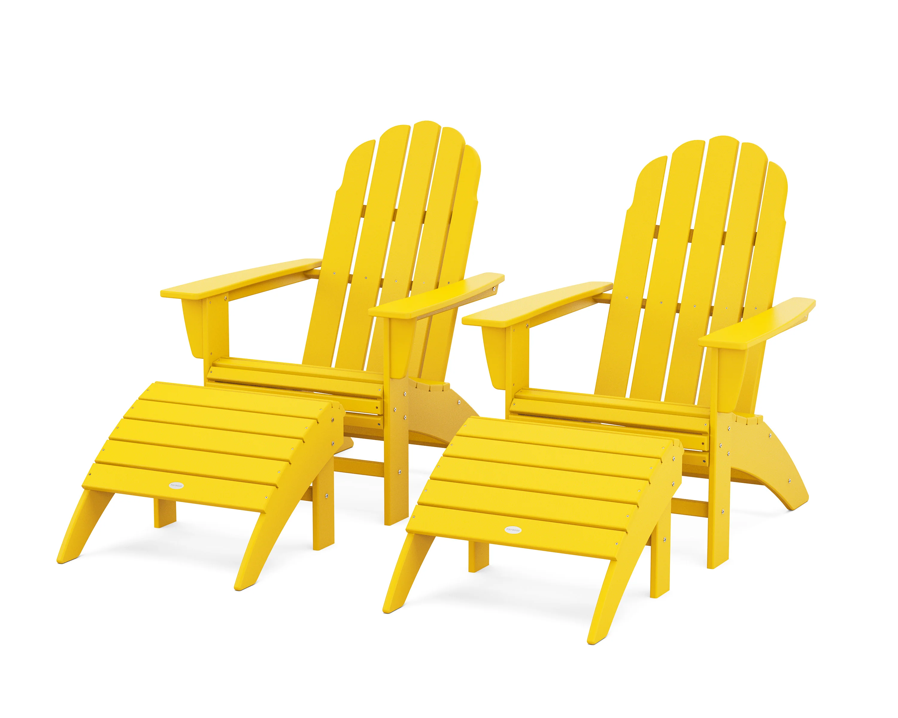 Vineyard Curveback Adirondack Chair 4-Piece Set with Ottomans - Image 17
