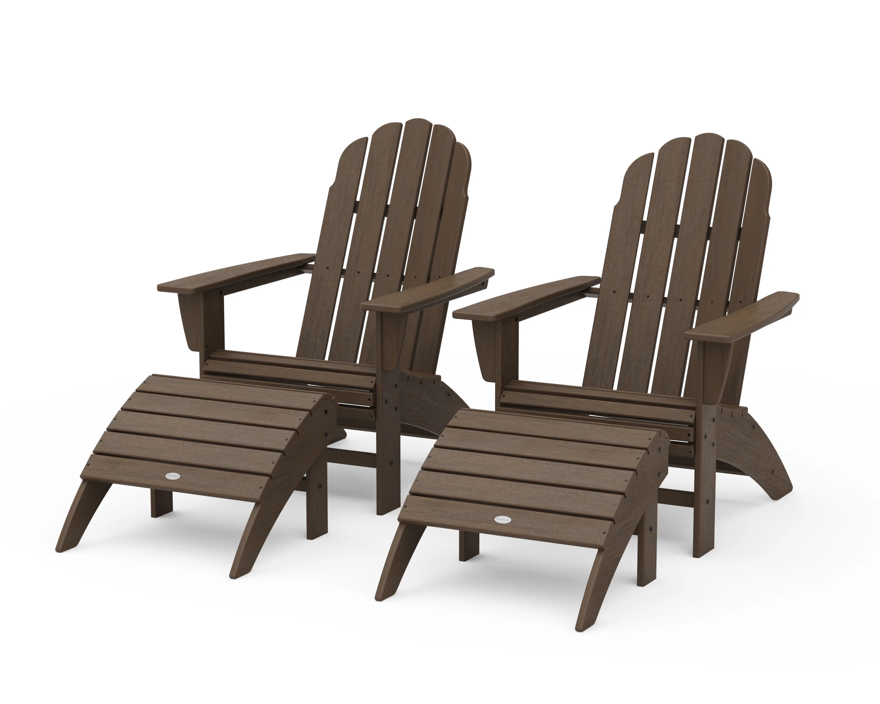 Vineyard Curveback Adirondack Chair 4-Piece Set with Ottomans - Image 19