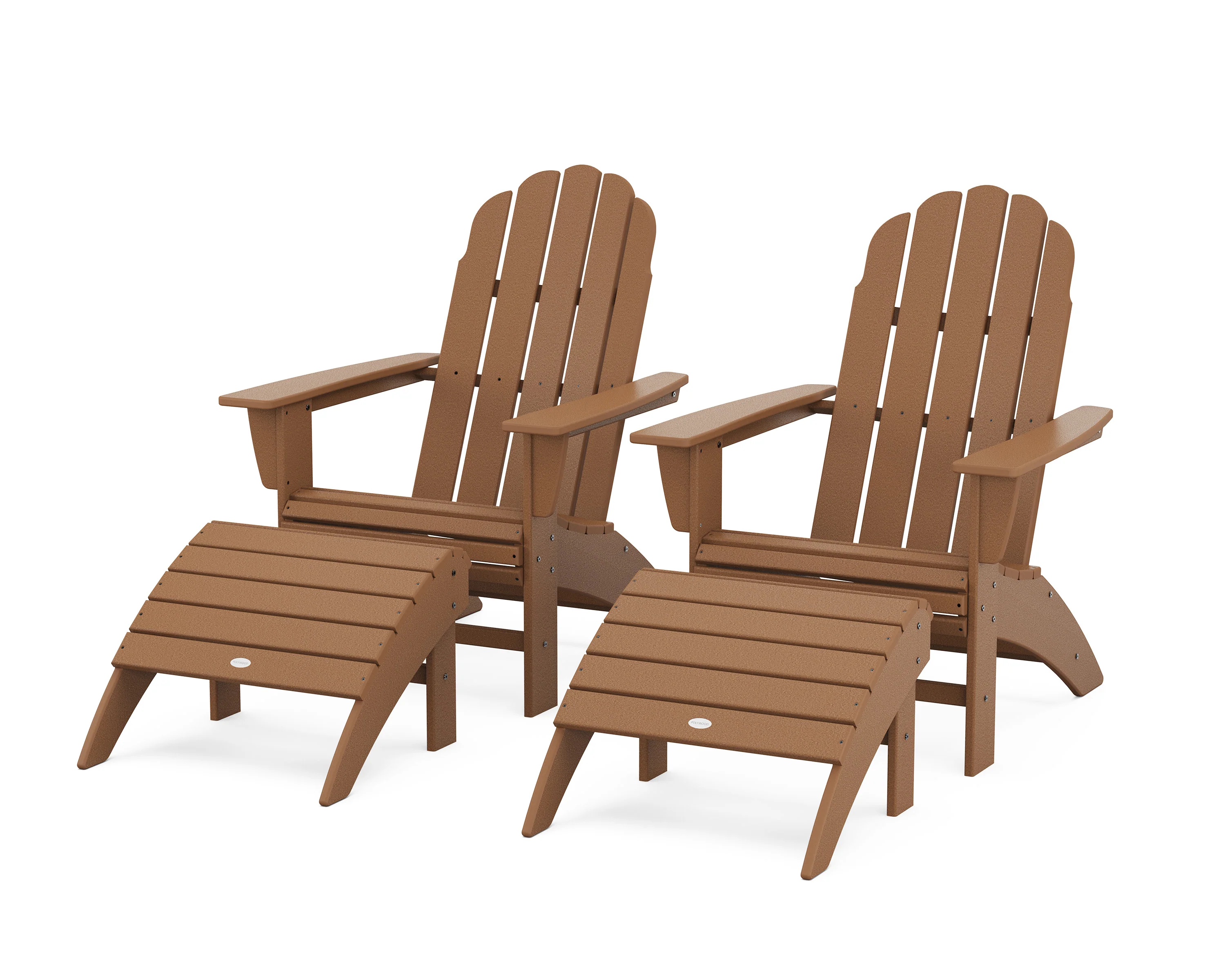 Vineyard Curveback Adirondack Chair 4-Piece Set with Ottomans - Image 3