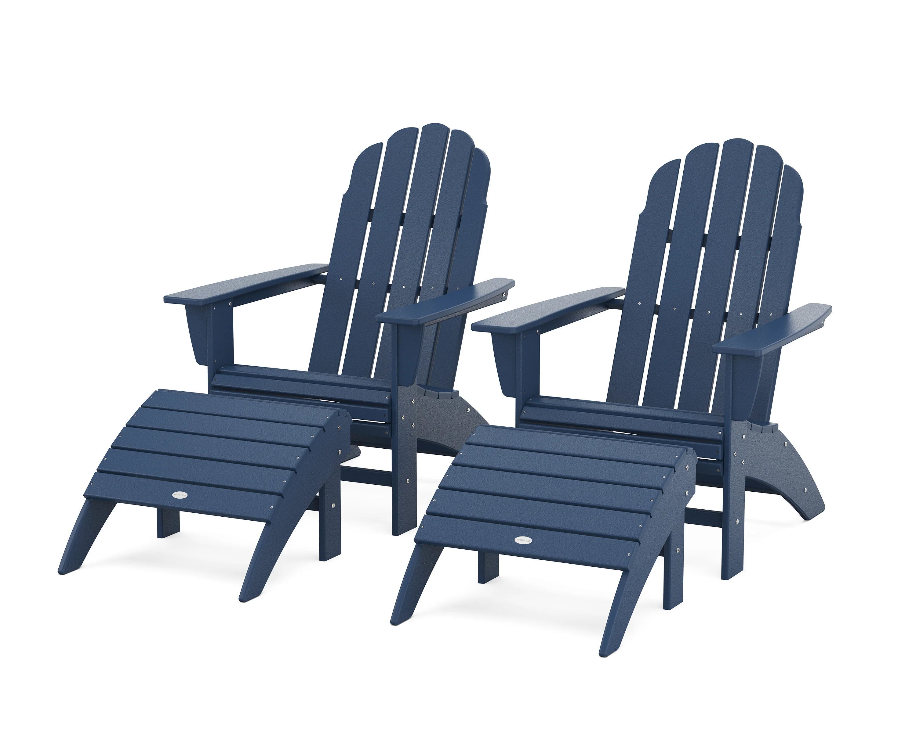Vineyard Curveback Adirondack Chair 4-Piece Set with Ottomans - Image 5