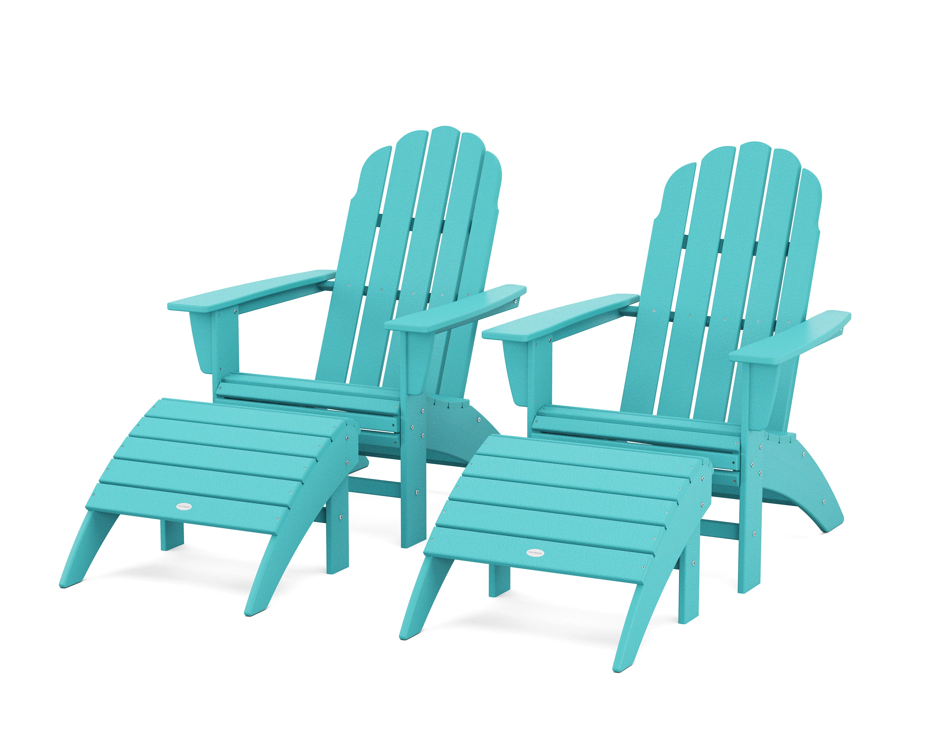 Vineyard Curveback Adirondack Chair 4-Piece Set with Ottomans - Image 6