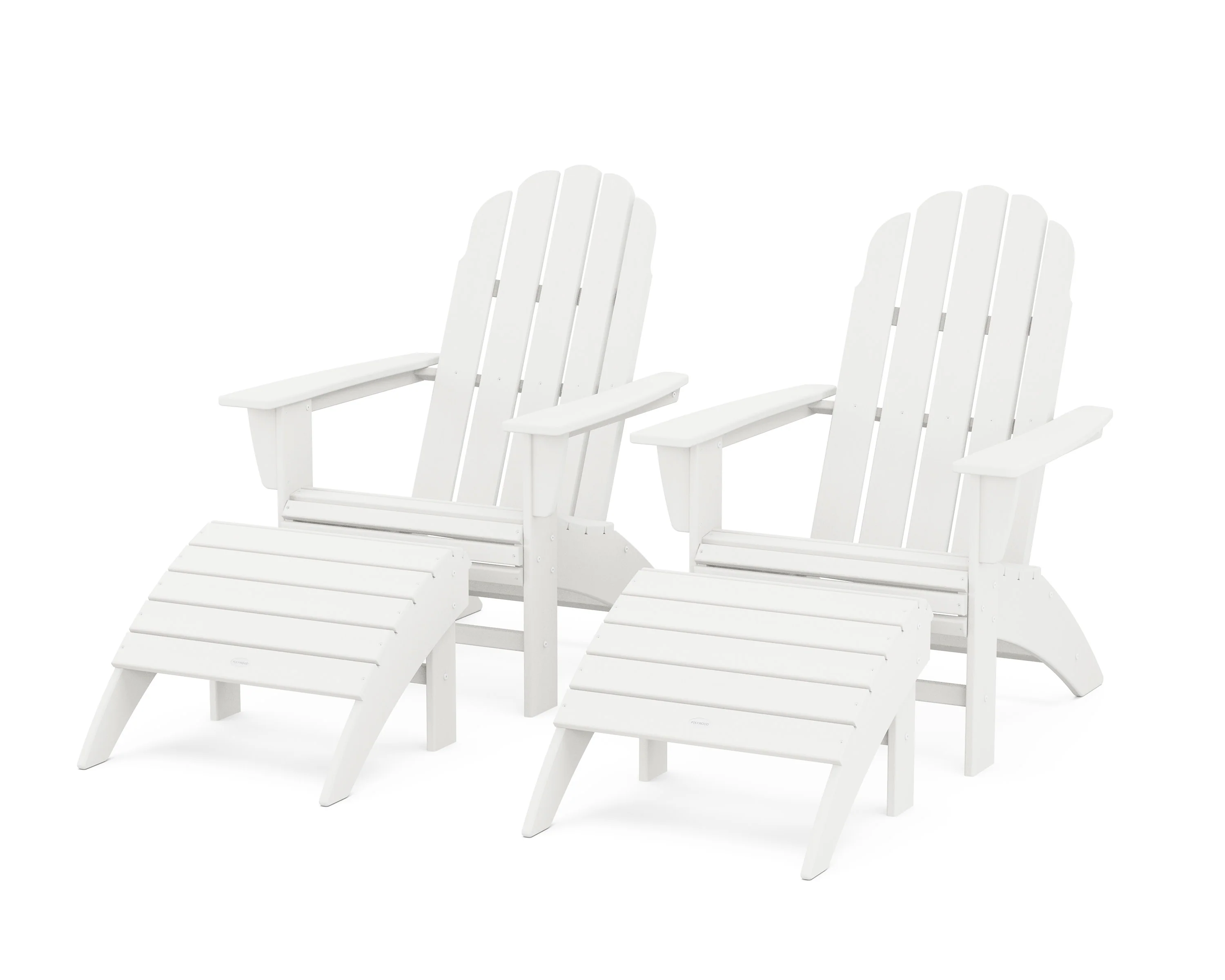 Vineyard Curveback Adirondack Chair 4-Piece Set with Ottomans - Image 8