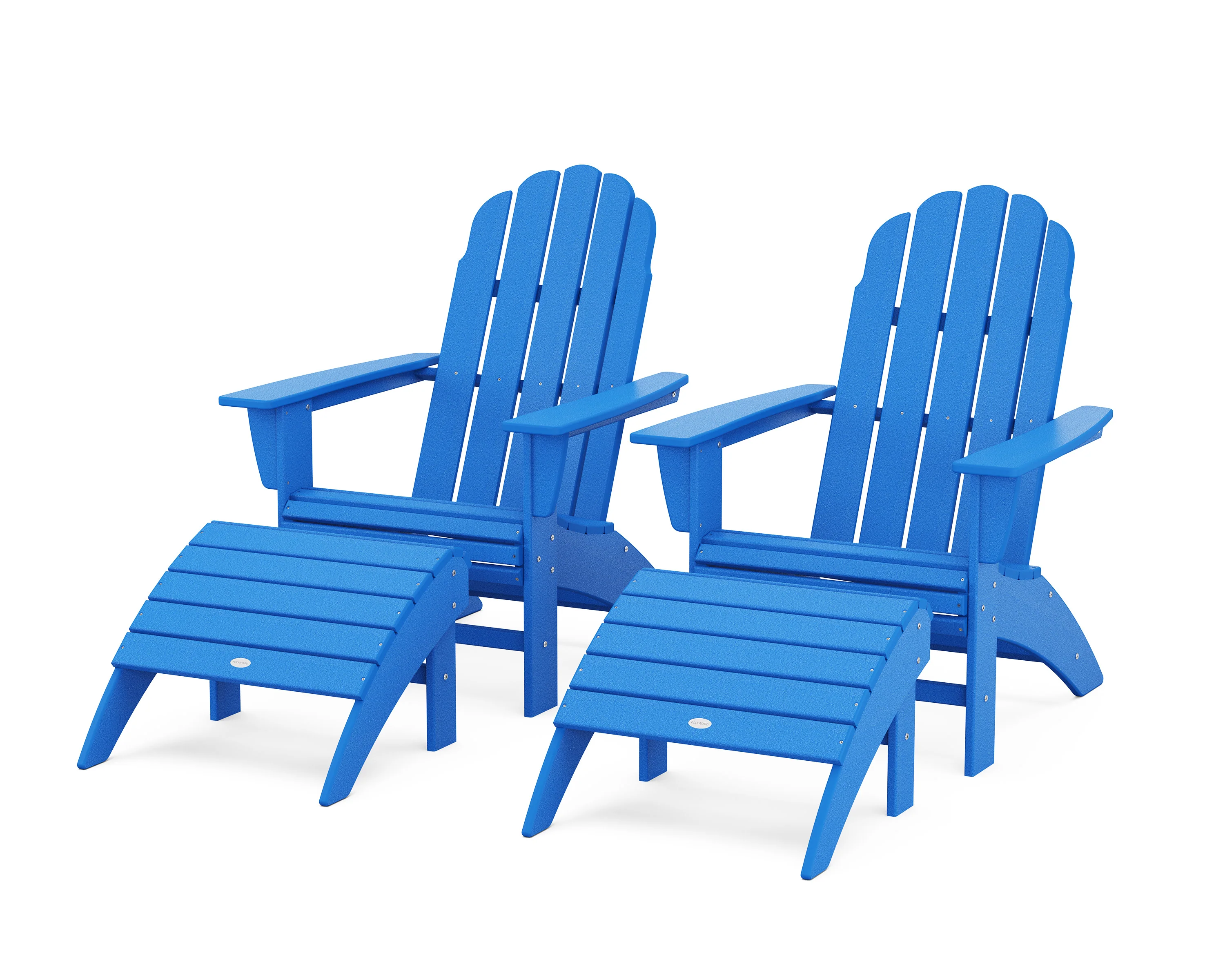Vineyard Curveback Adirondack Chair 4-Piece Set with Ottomans - Image 9