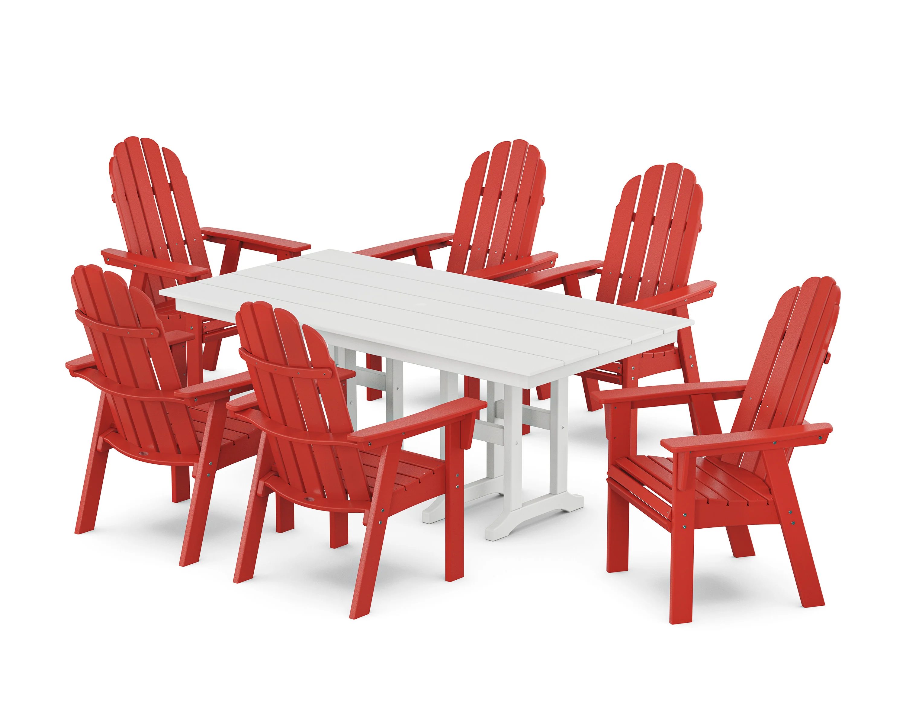 Vineyard Curveback Adirondack Chair 7-Piece Farmhouse Dining Set - Image 13
