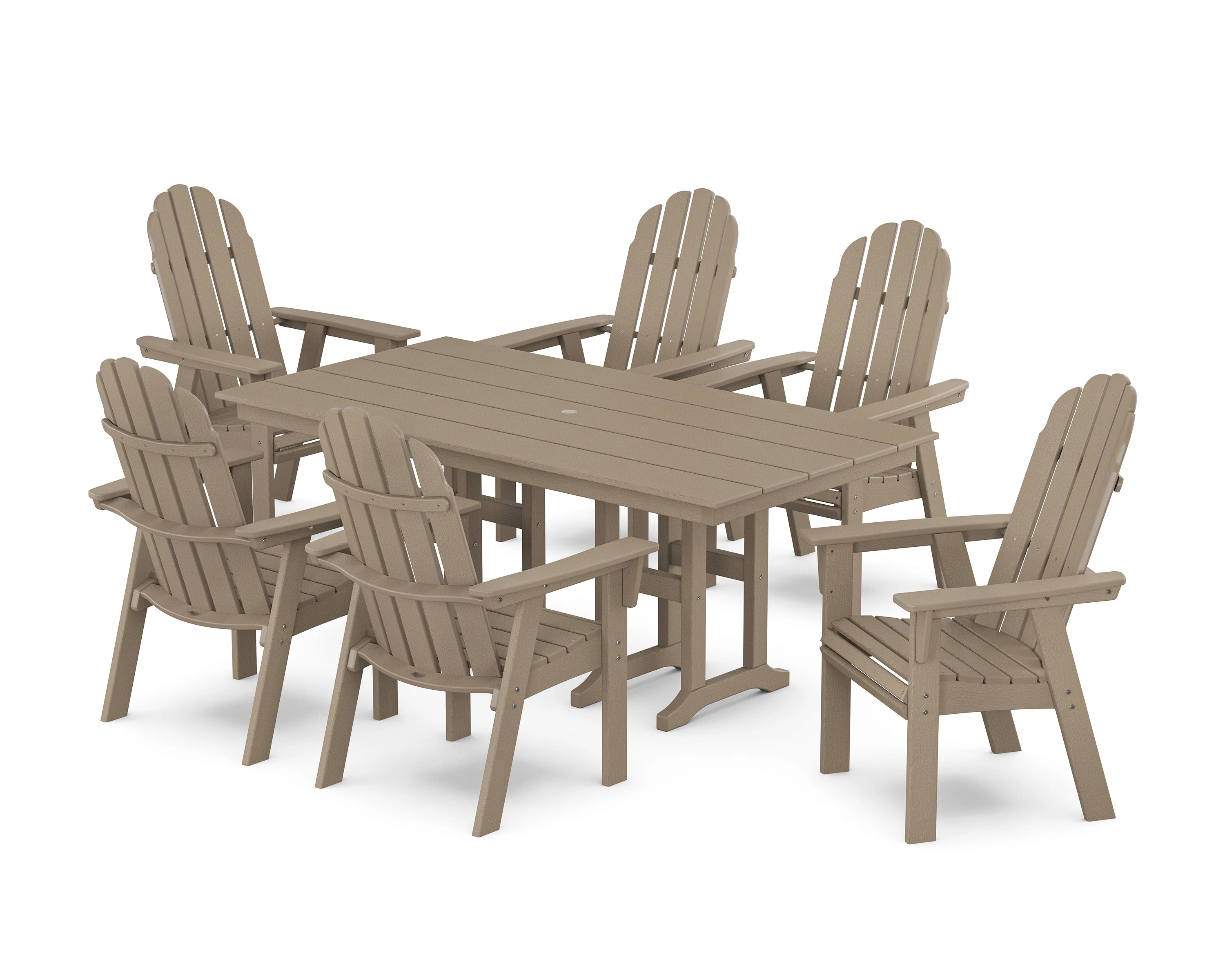 Vineyard Curveback Adirondack Chair 7-Piece Farmhouse Dining Set - Image 16