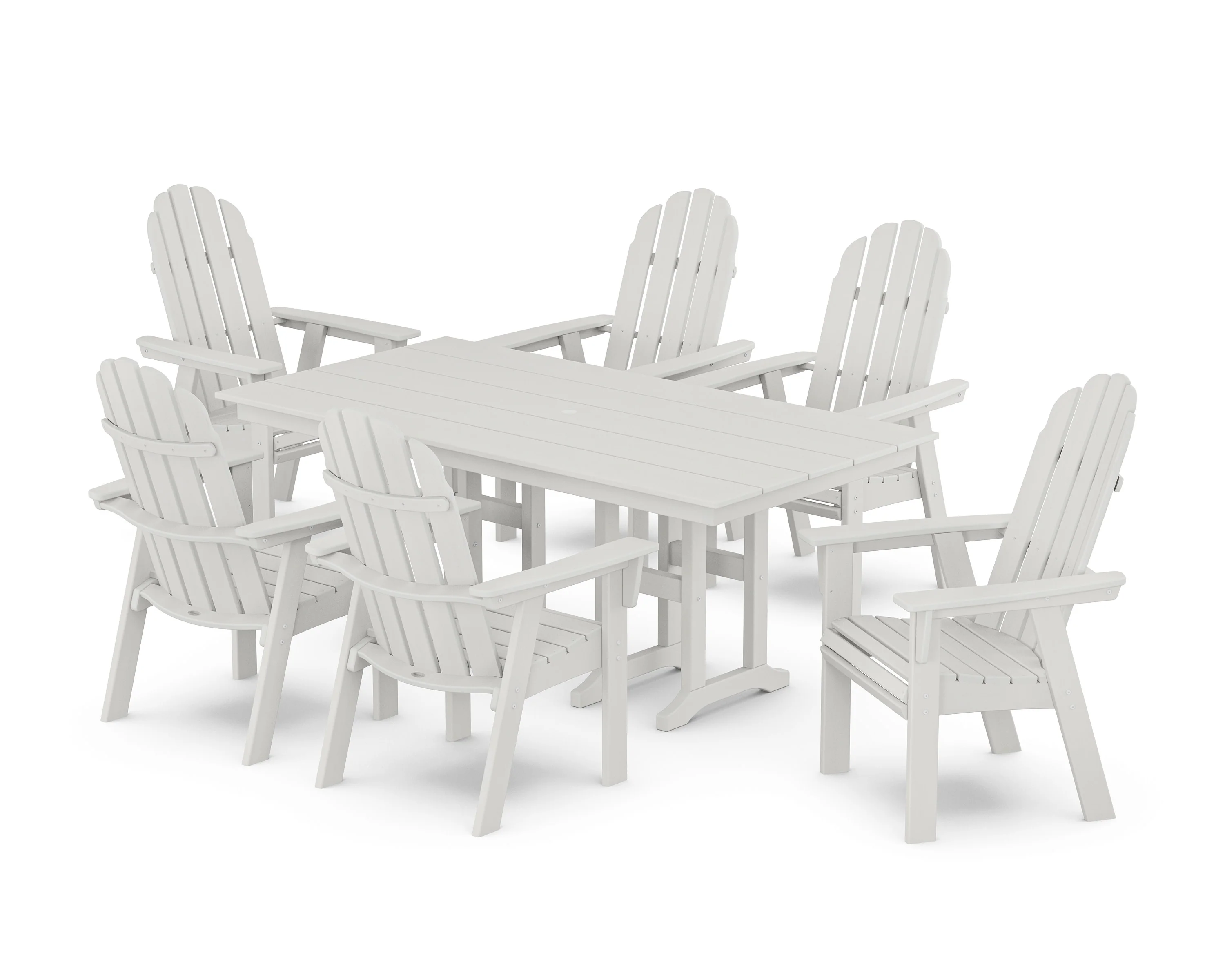 Vineyard Curveback Adirondack Chair 7-Piece Farmhouse Dining Set - Image 17