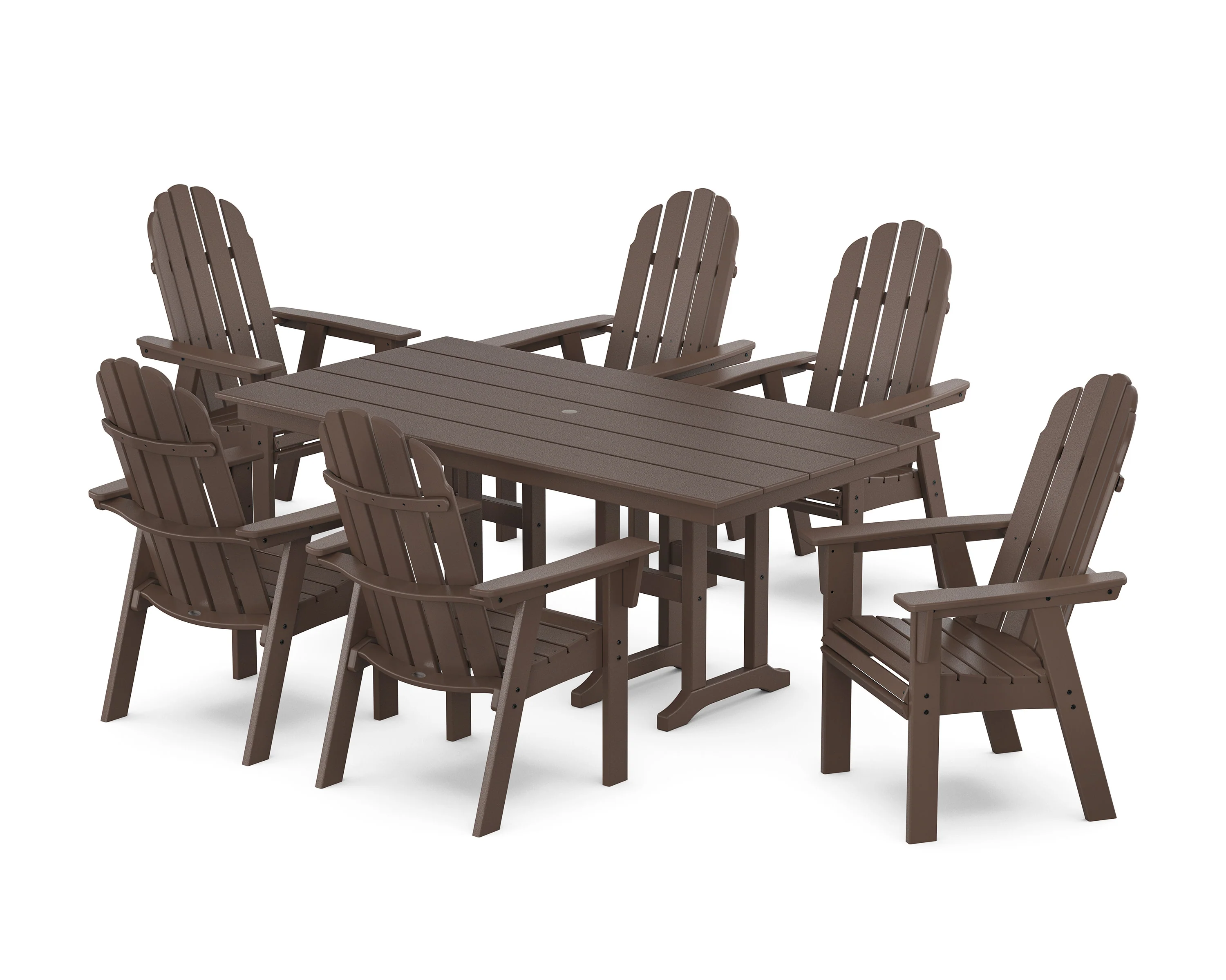 Vineyard Curveback Adirondack Chair 7-Piece Farmhouse Dining Set - Image 6