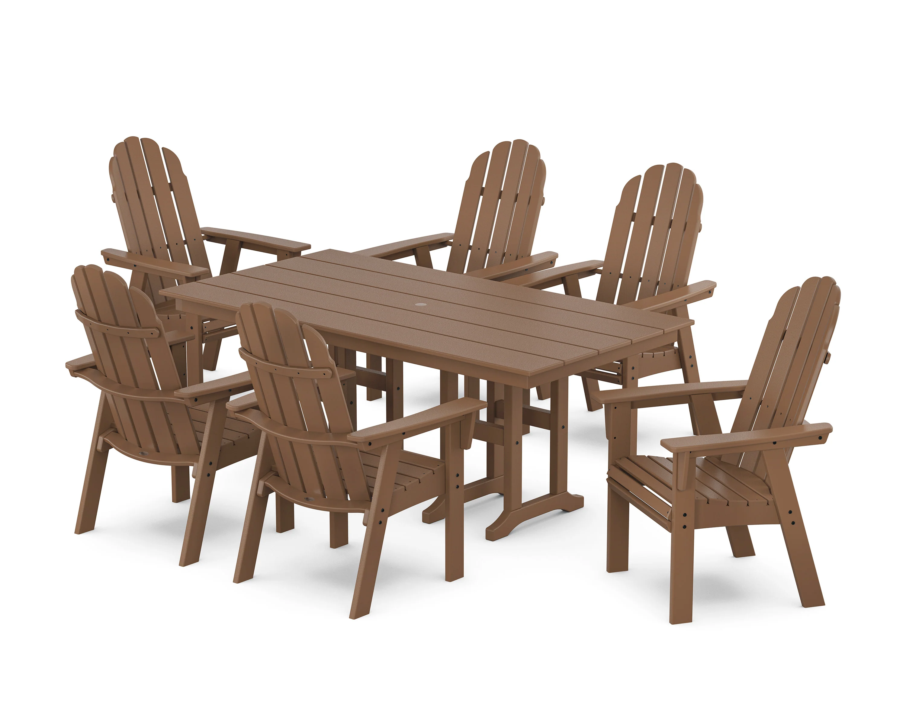 Vineyard Curveback Adirondack Chair 7-Piece Farmhouse Dining Set - Image 8